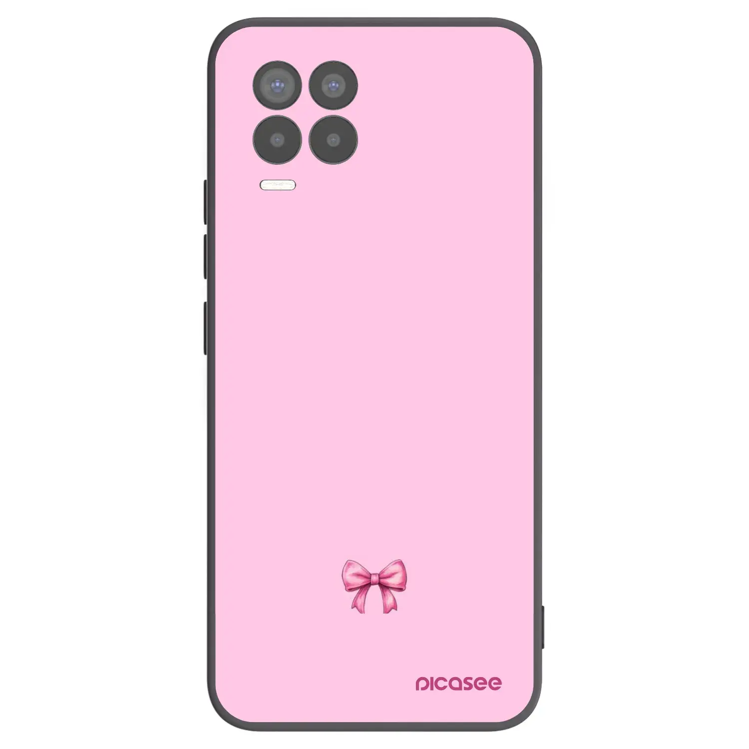 Silikonový černý obal pro Realme 8 Pro - Blush bow