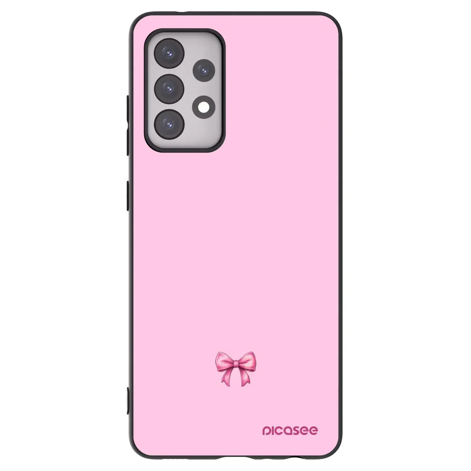 Silikonový černý obal pro Samsung Galaxy A52s 5G A528B - Blush bow