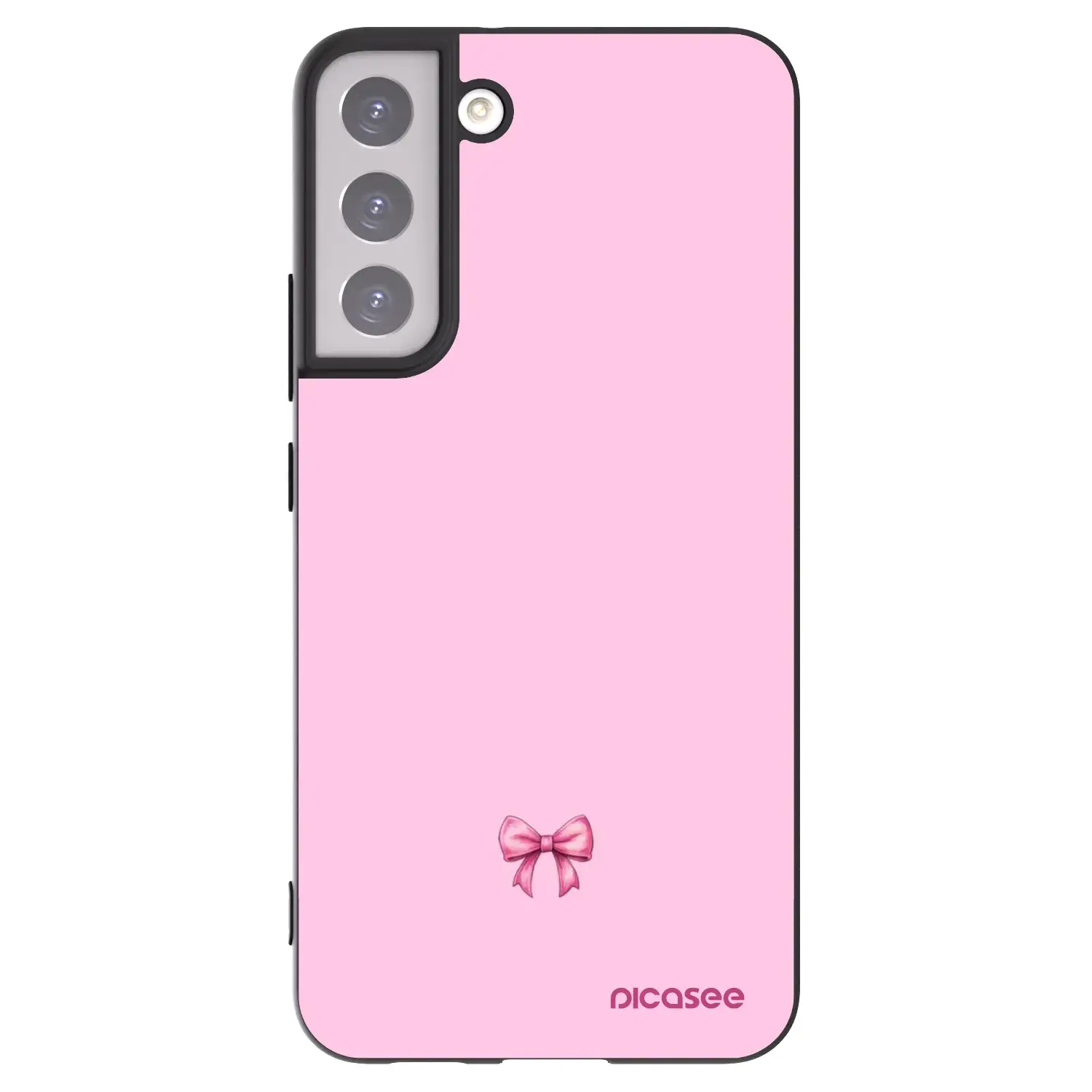 Silikonový černý obal pro Samsung Galaxy S22+ 5G - Blush bow