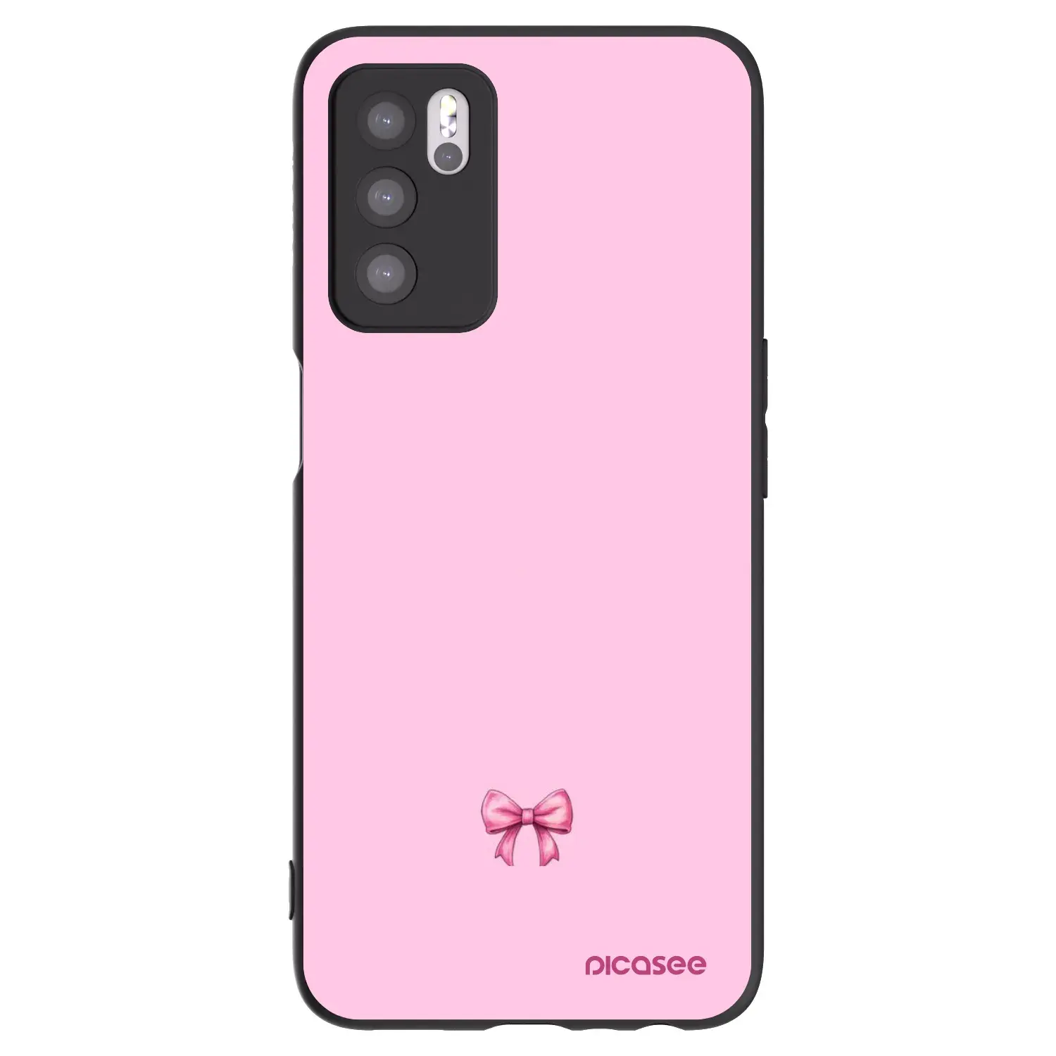 Silikonový černý obal pro OPPO A16s - Blush bow