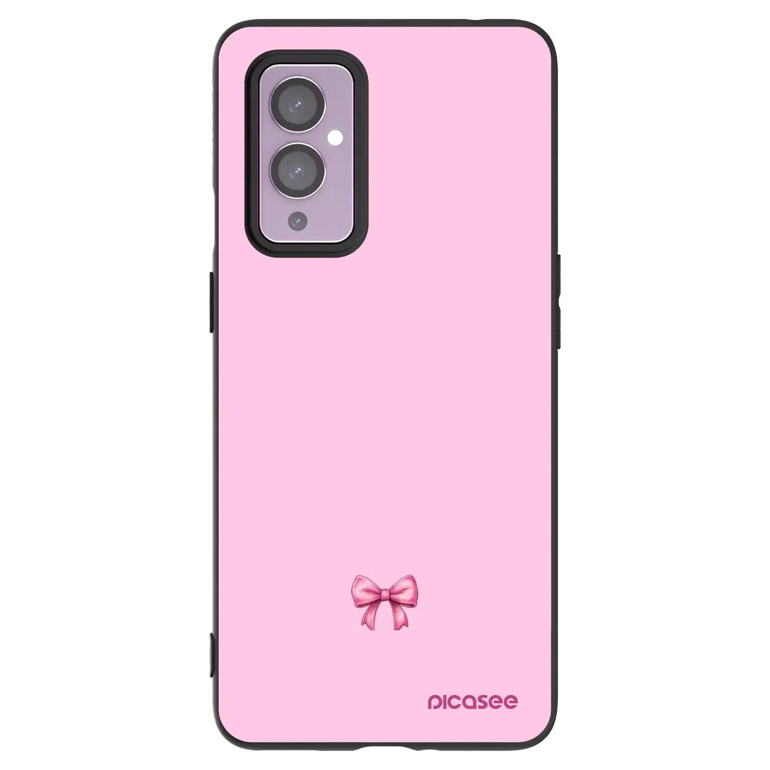 Silikonový černý obal pro OnePlus 9 - Blush bow