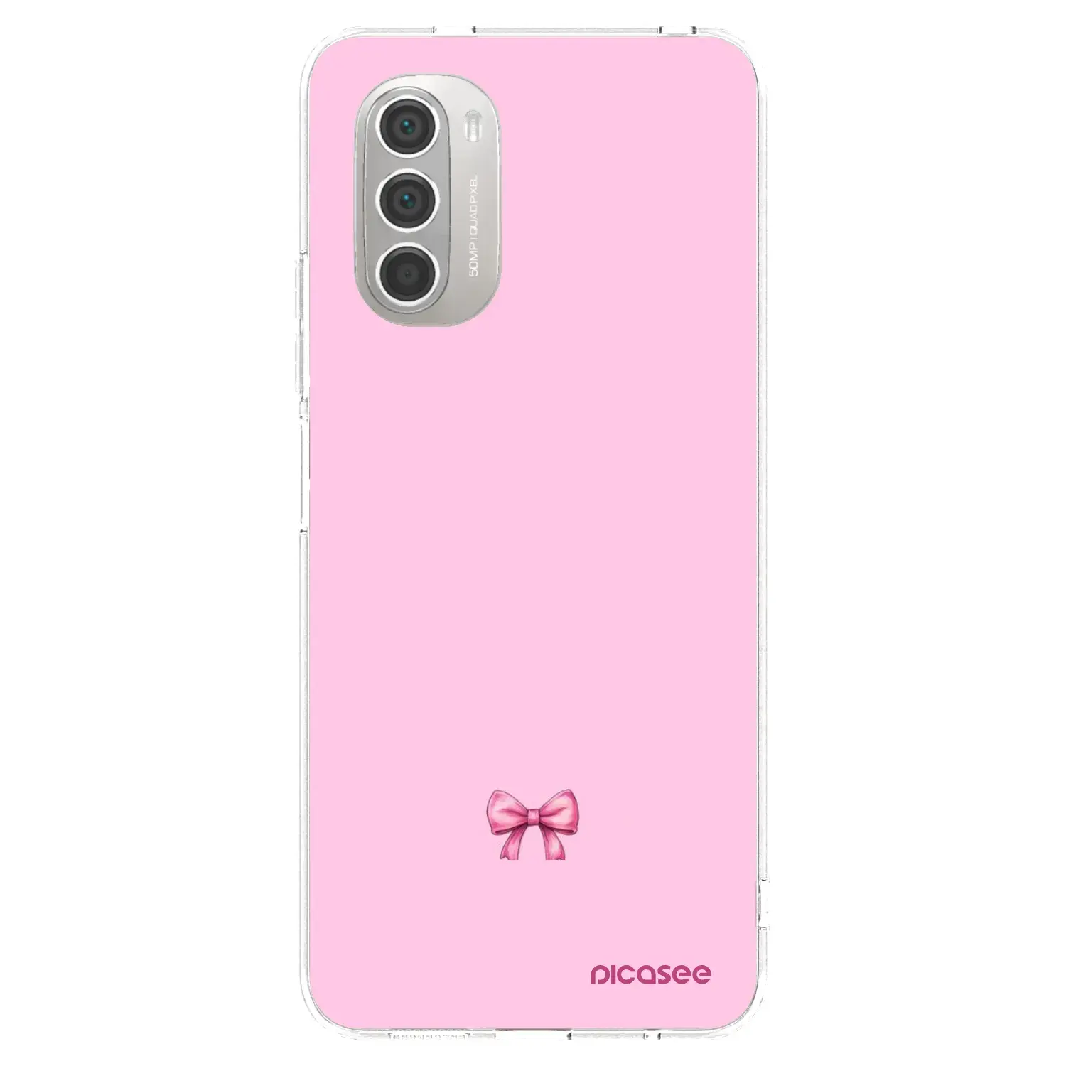 Silikonový průhledný obal pro Motorola Moto G51 - Blush bow