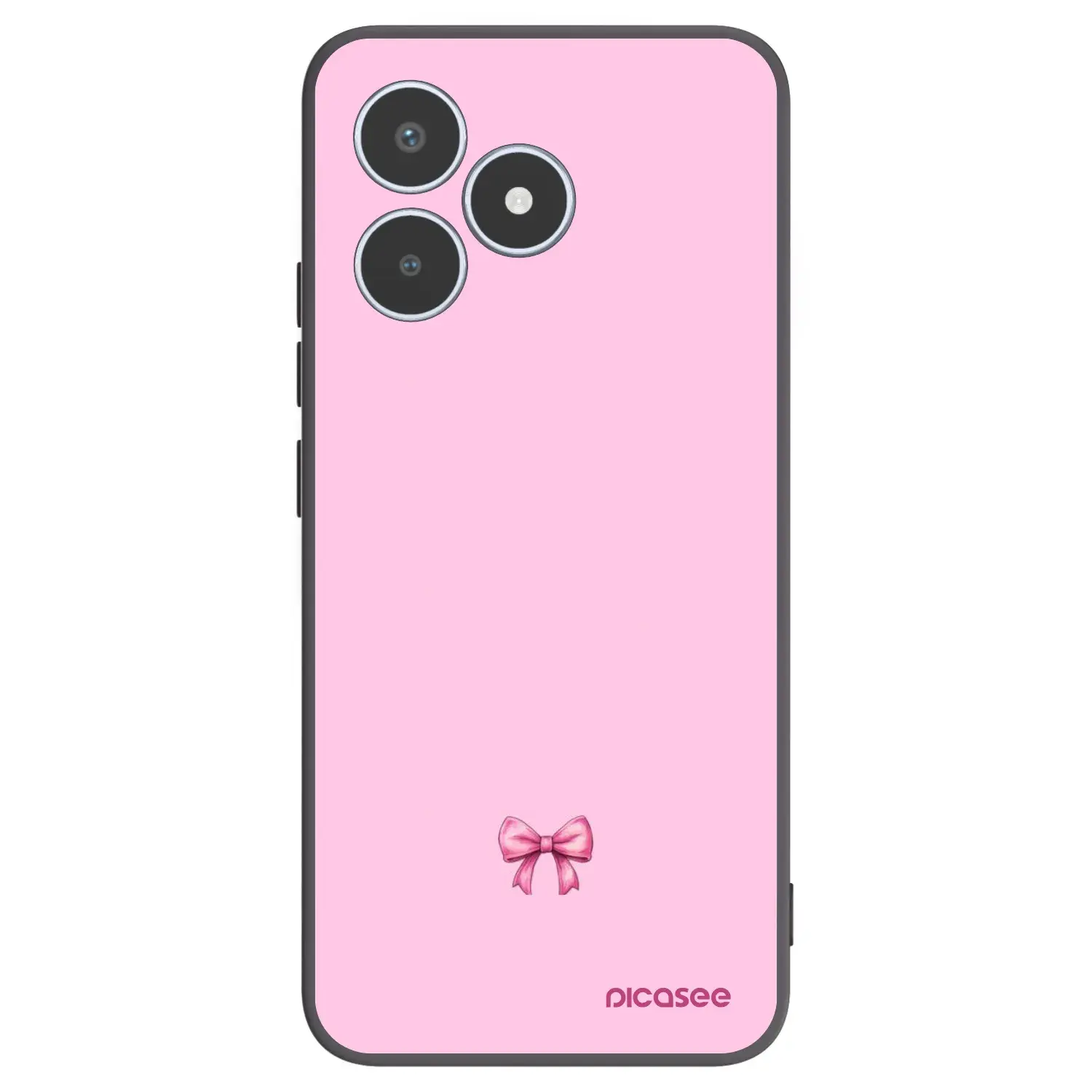 Silikonový černý obal pro Realme C53 - Blush bow