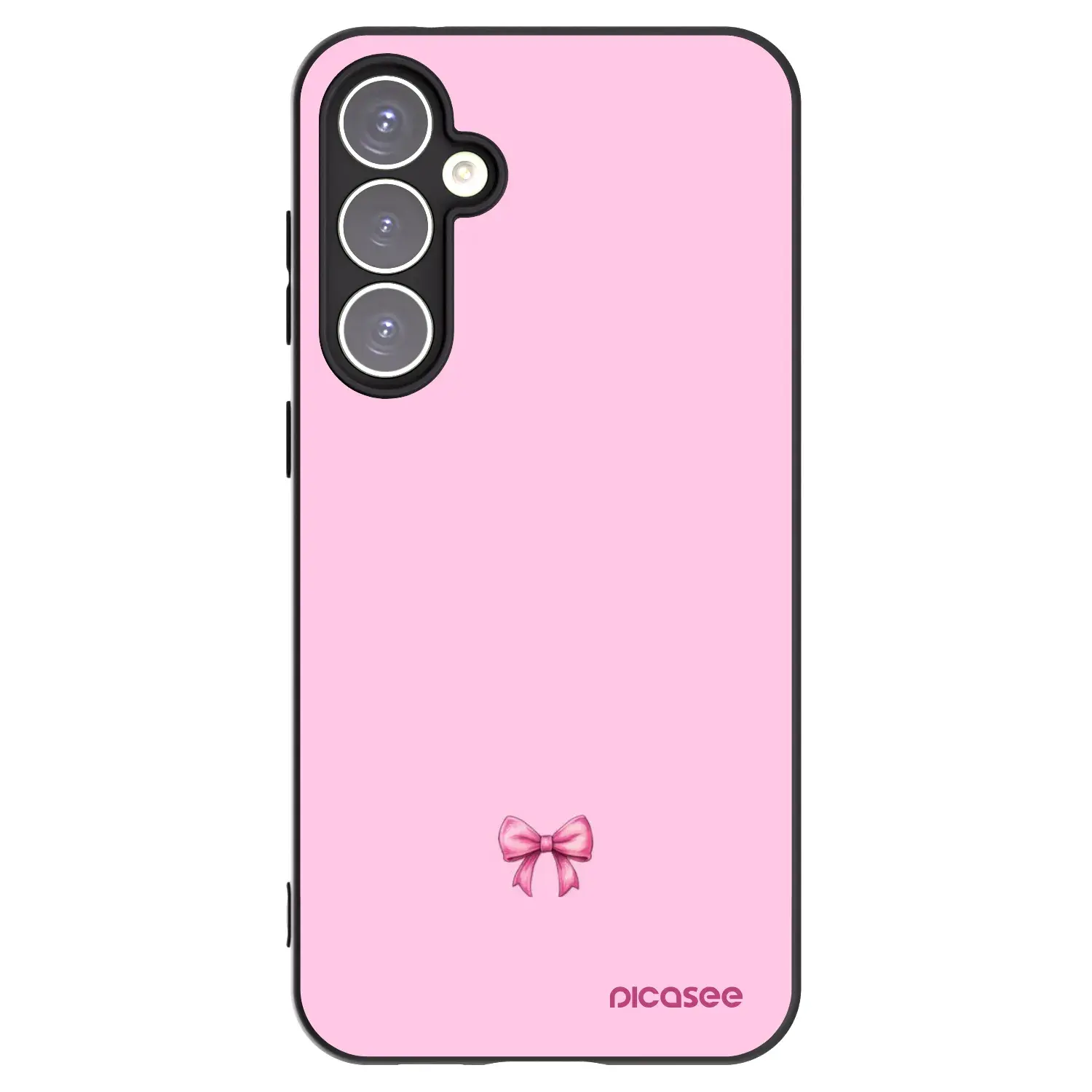 Silikonový černý obal pro Samsung Galaxy S23 FE S711B - Blush bow
