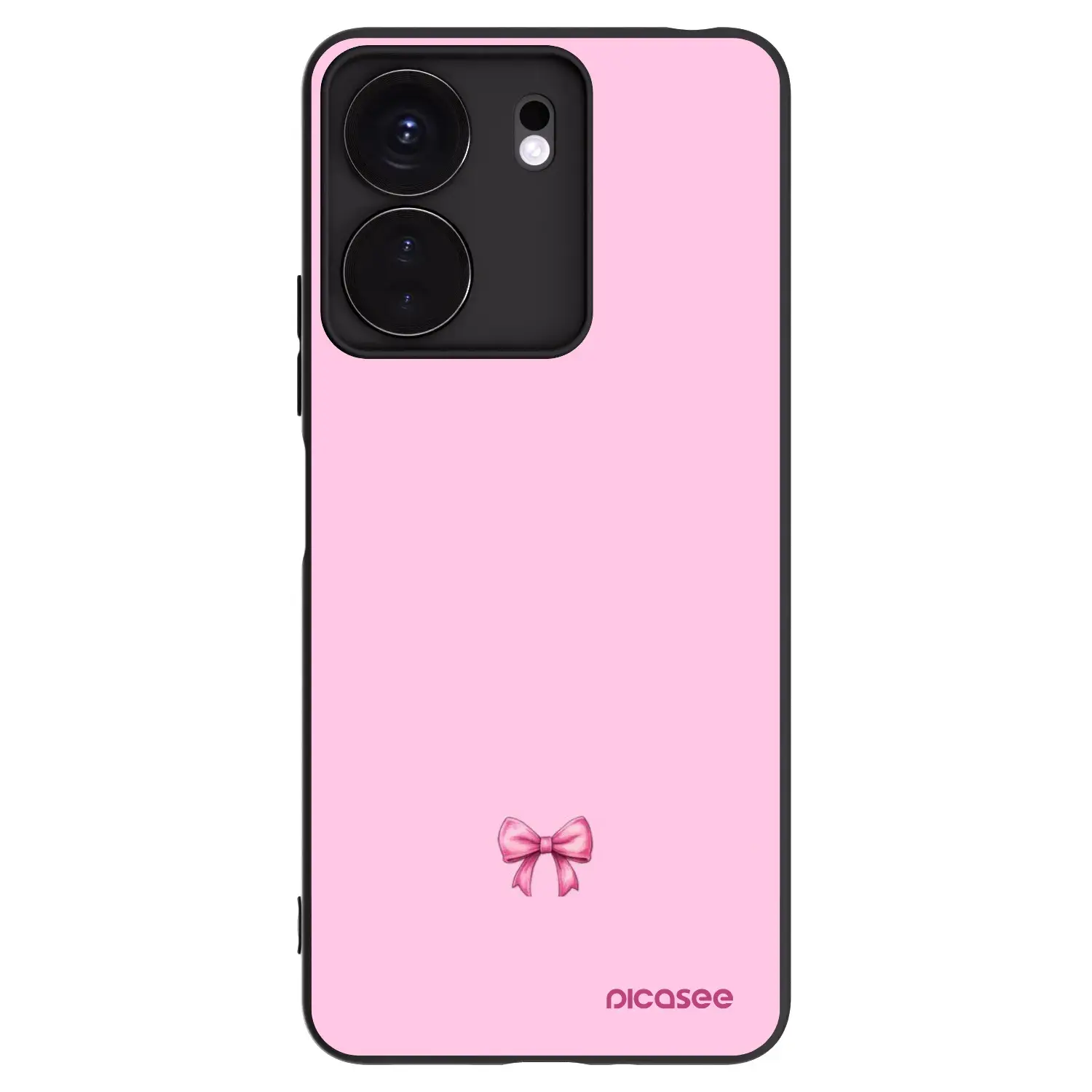 Silikonový černý obal pro Xiaomi Redmi 13C 4G - Blush bow