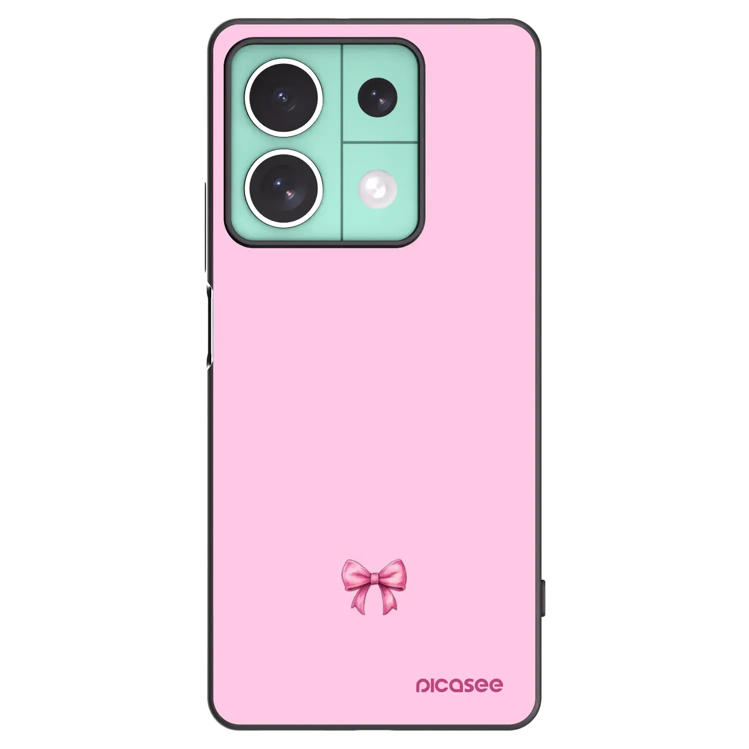 Silikonový černý obal pro Xiaomi Redmi Note 13 5G - Blush bow