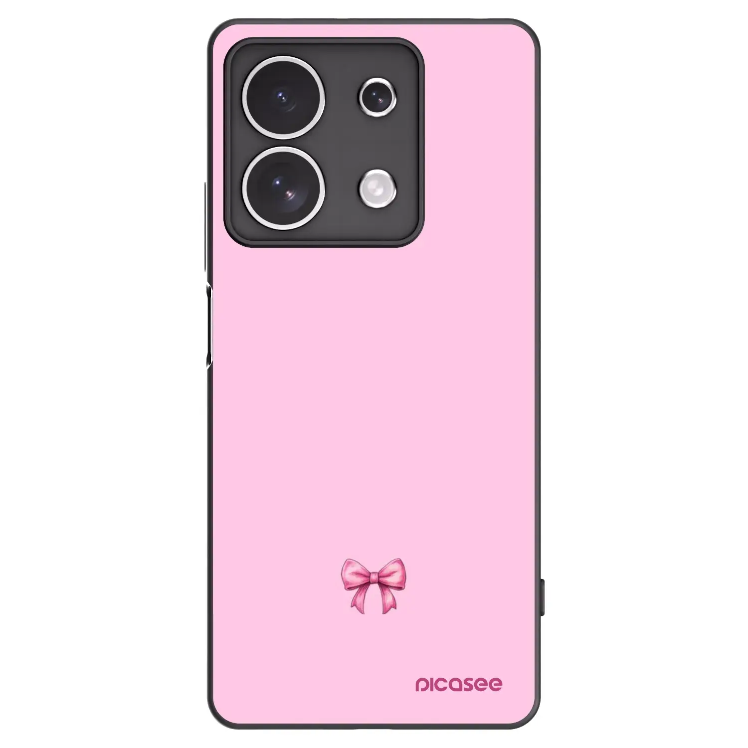 Silikonový černý obal pro Xiaomi Redmi Note 13 4G - Blush bow
