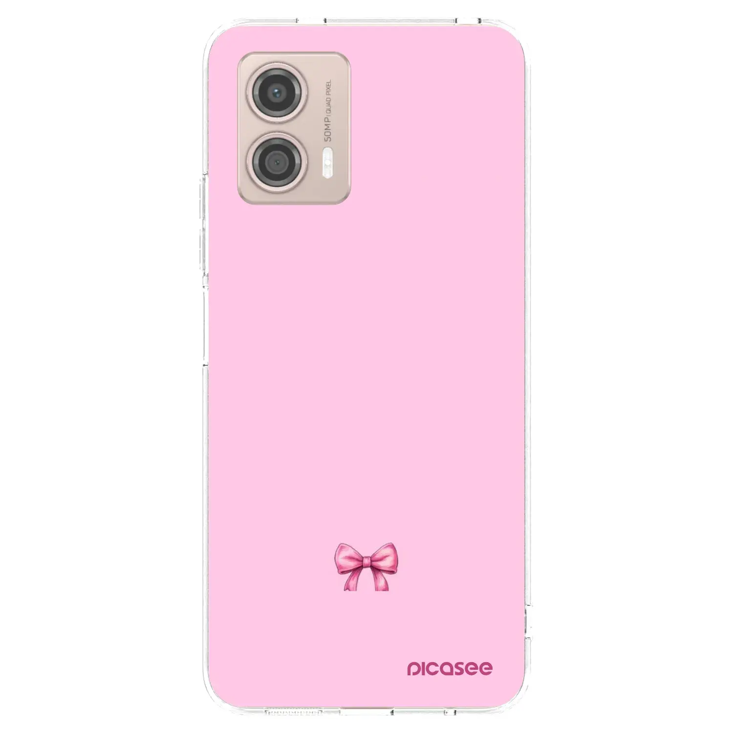 Silikonový průhledný obal pro Motorola Moto G53 5G - Blush bow