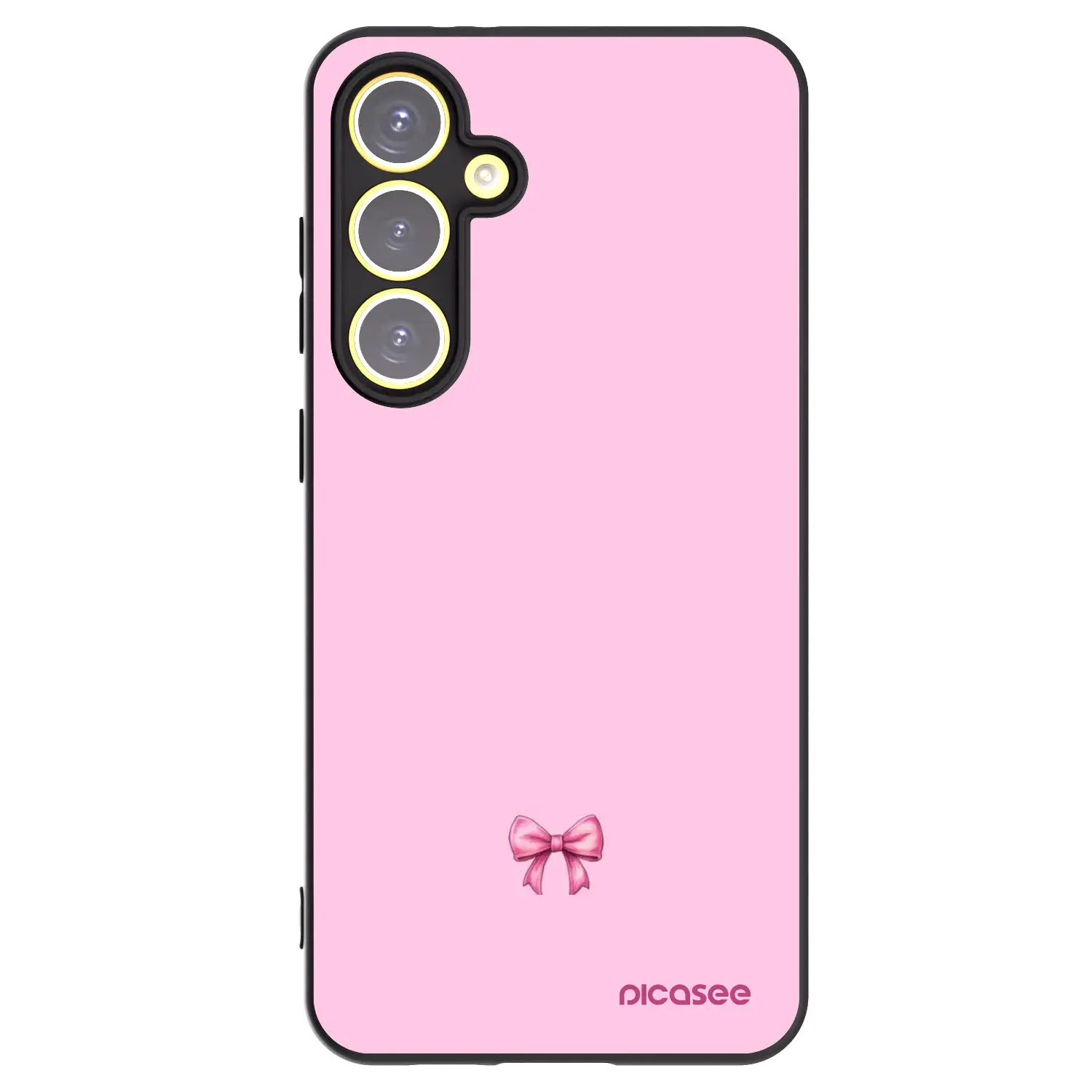 Silikonový černý obal pro Samsung Galaxy S24 FE S721B - Blush bow