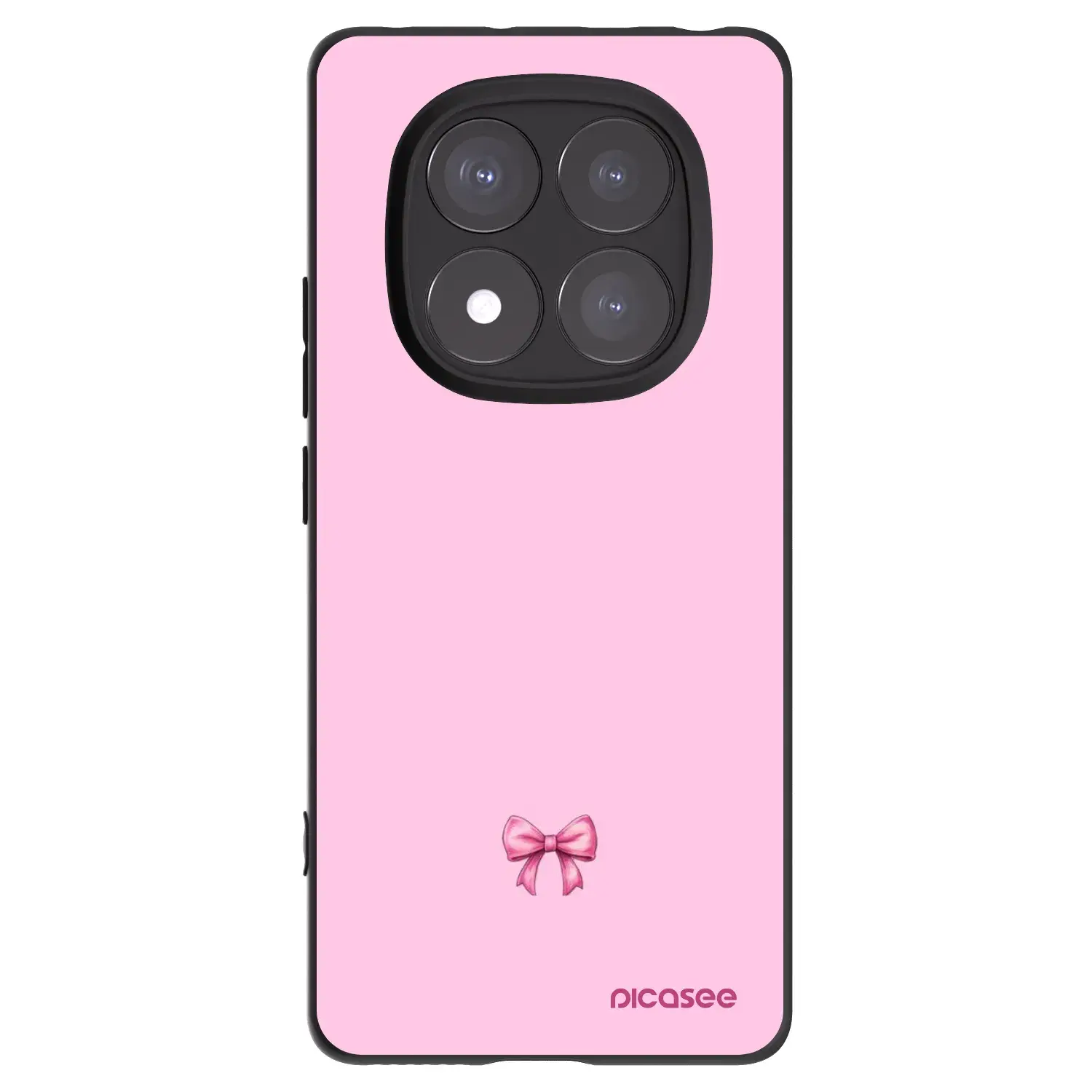 Silikonový černý obal pro Xiaomi Redmi Note 14 Pro+ 5G - Blush bow