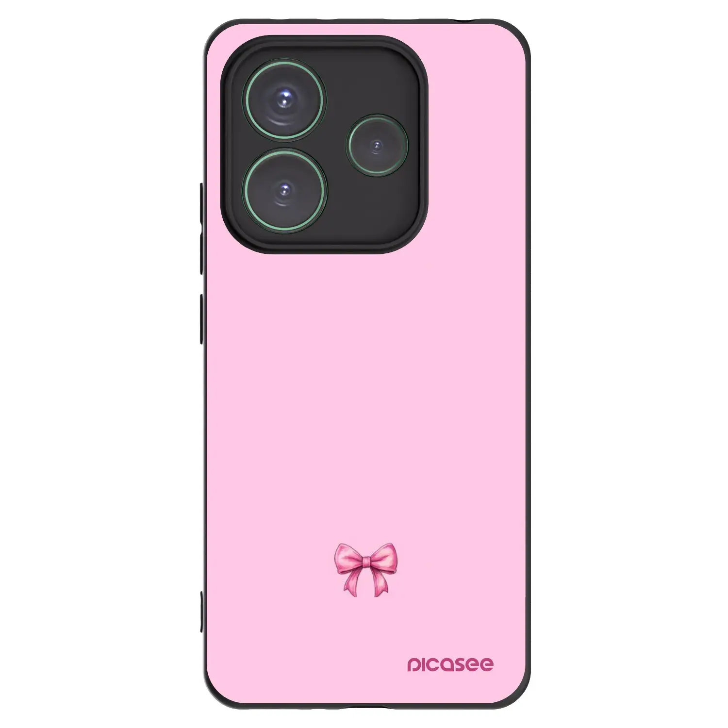 Silikonový černý obal pro Xiaomi Redmi Note 14 5G - Blush bow
