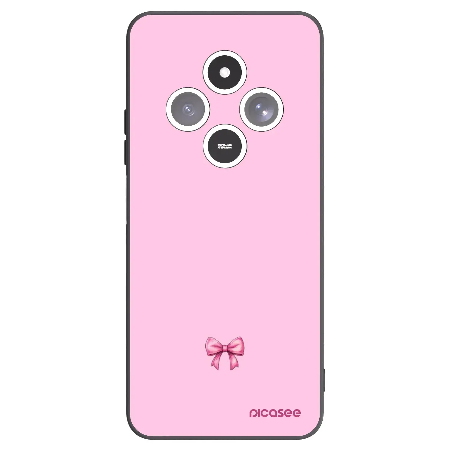 Silikonový černý obal pro Xiaomi Redmi 14C - Blush bow