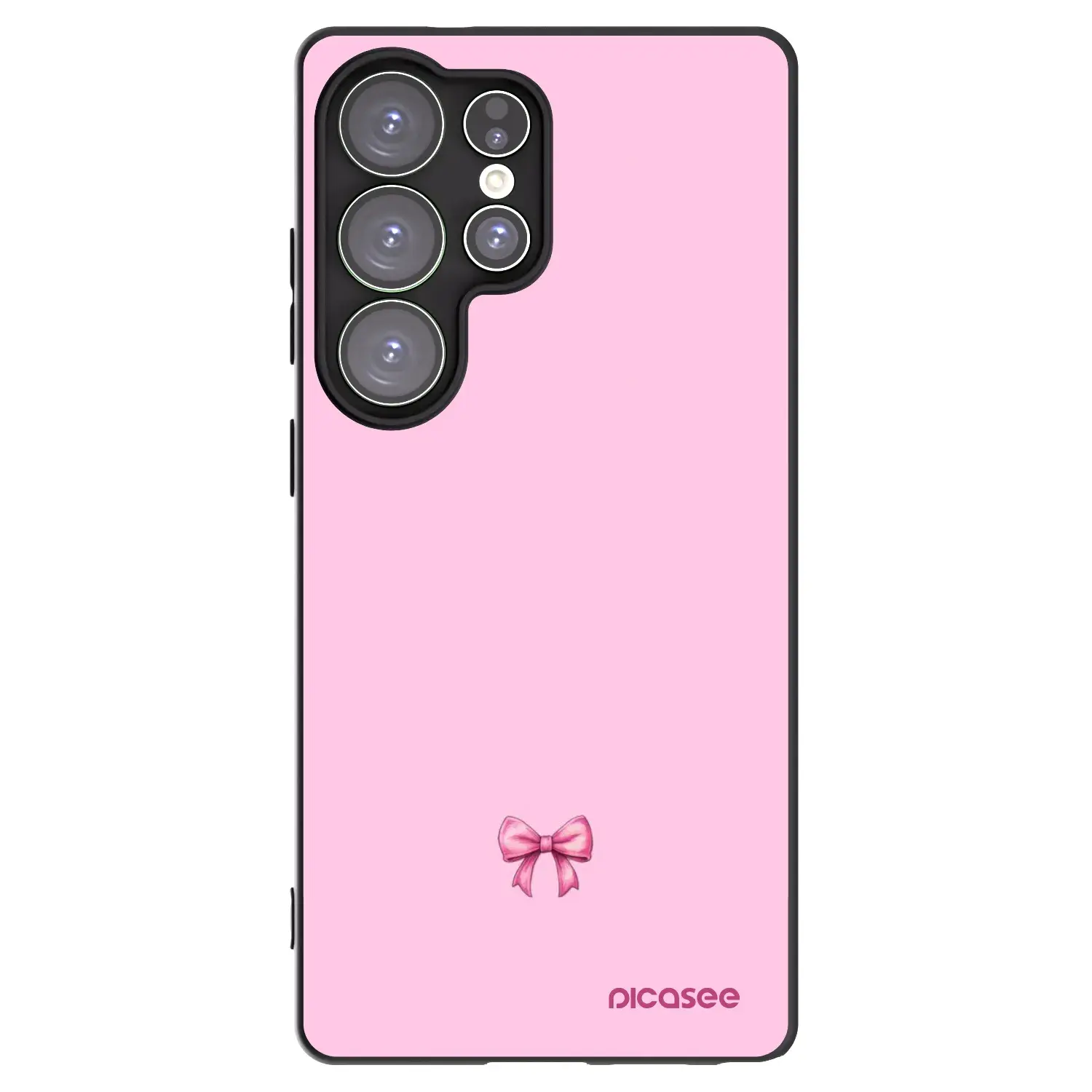 Silikonový černý obal pro Samsung Galaxy S25 Ultra 5G - Blush bow