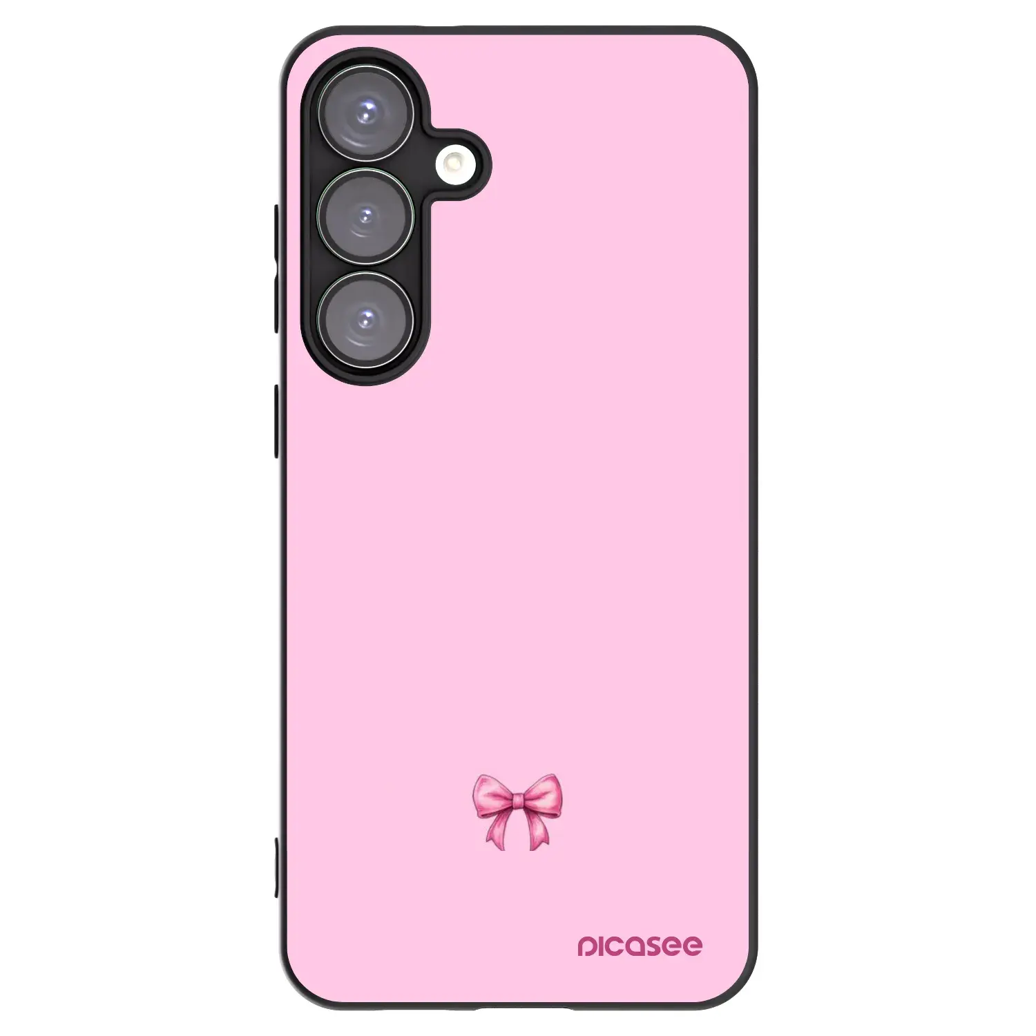 Silikonový černý obal pro Samsung Galaxy S25+ 5G - Blush bow