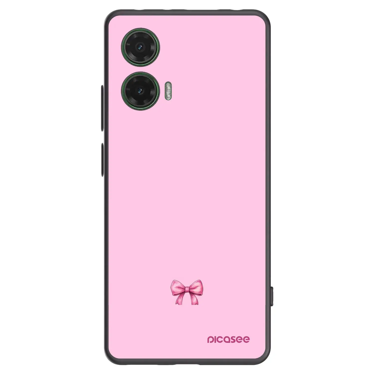 Silikonový černý obal pro Motorola Moto G35 5G - Blush bow