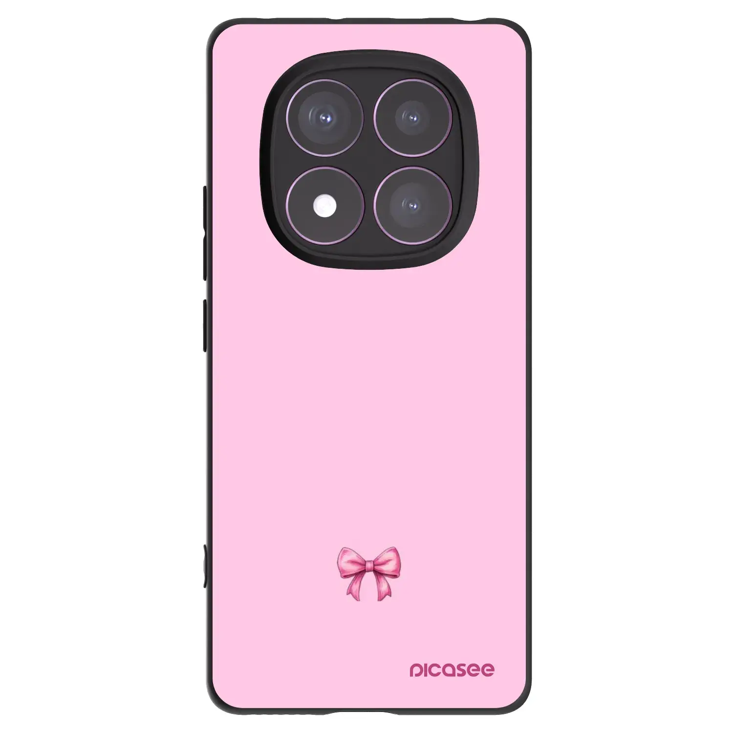 Silikonový černý obal pro Xiaomi Redmi Note 14 Pro 4G - Blush bow