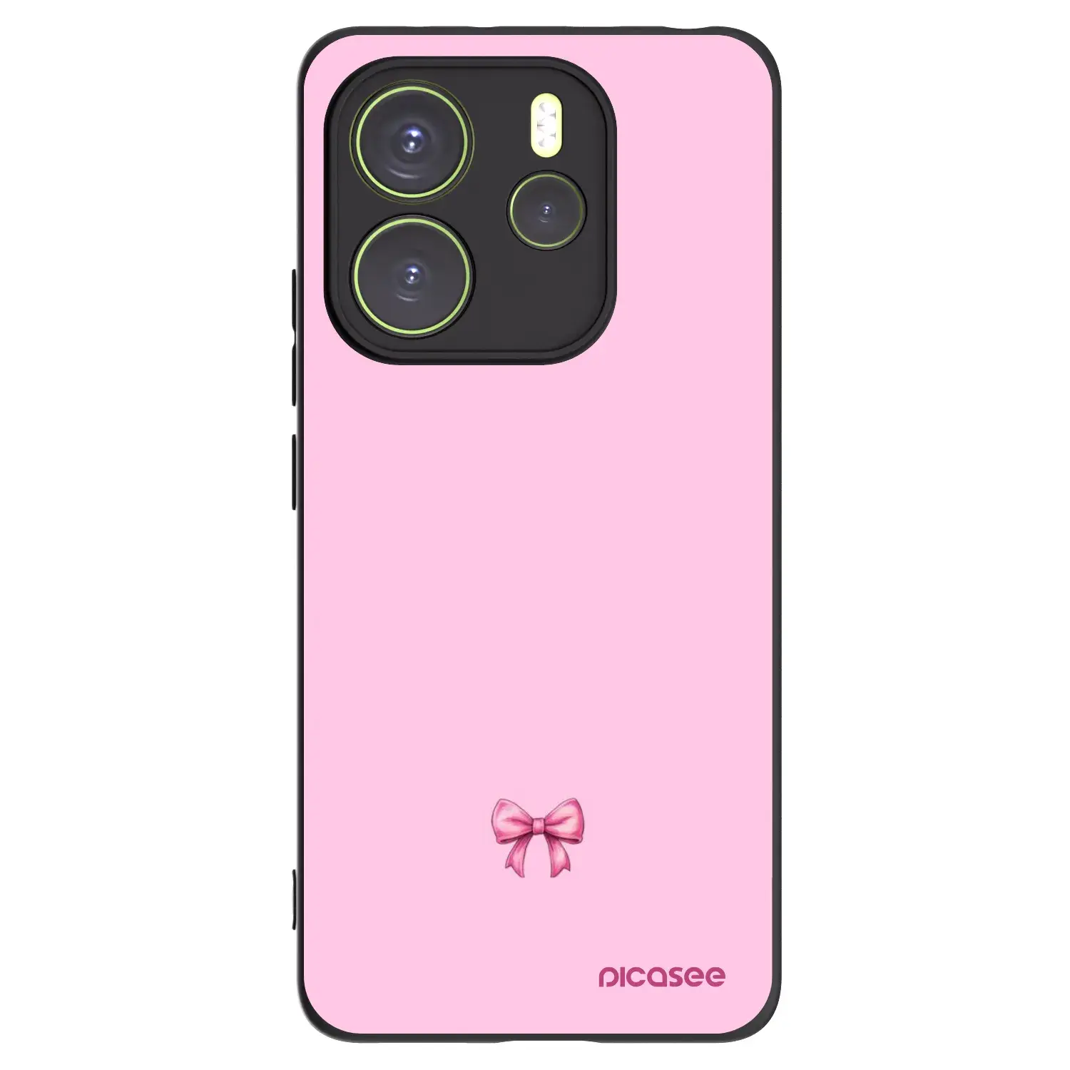 Silikonový černý obal pro Xiaomi Redmi Note 14 4G - Blush bow
