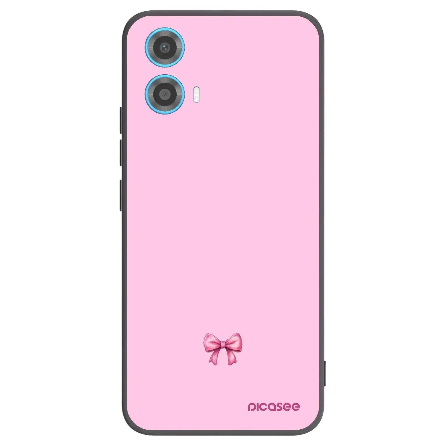 Silikonový černý obal pro Motorola Moto G34 5G - Blush bow