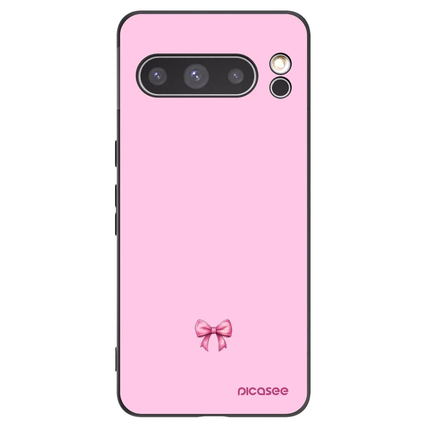 Silikonový černý obal pro Google Pixel 8 Pro - Blush bow