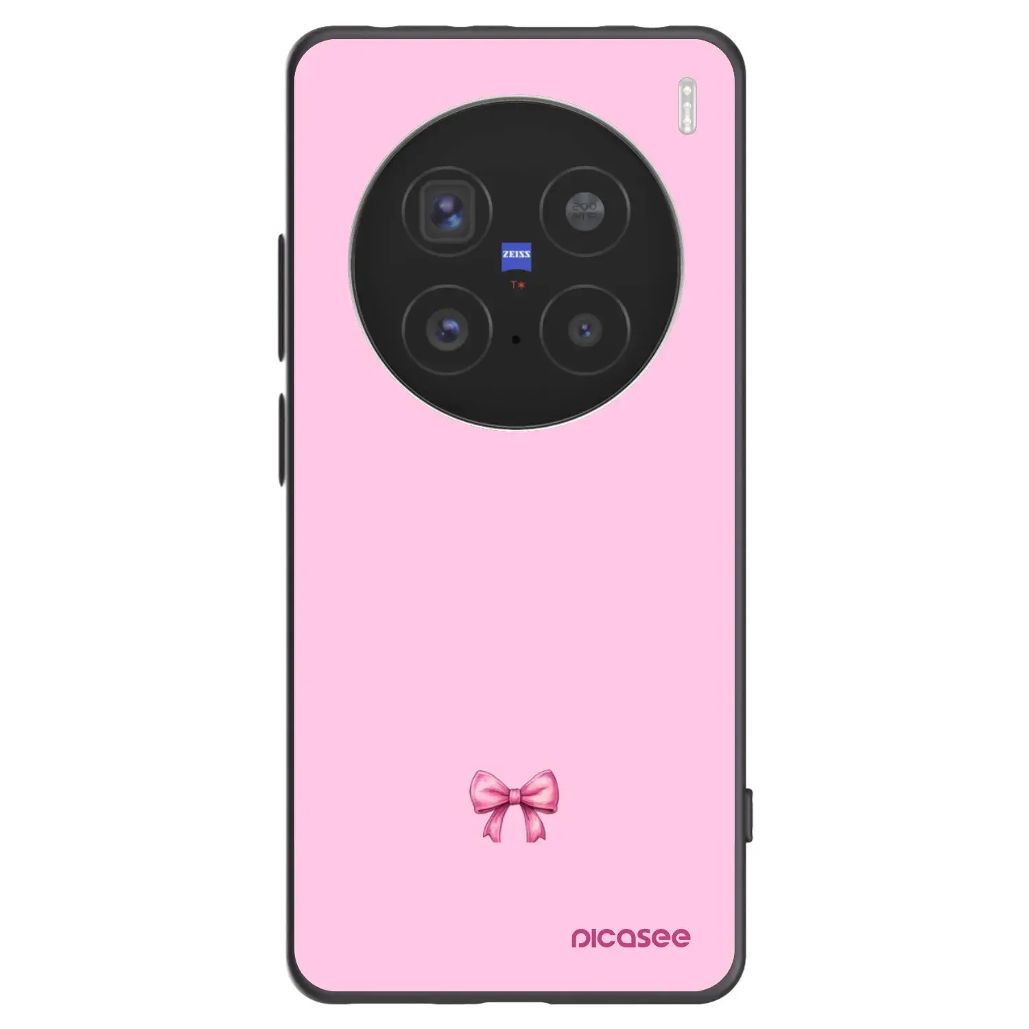 Silikonový černý obal pro Vivo X200 Pro - Blush bow