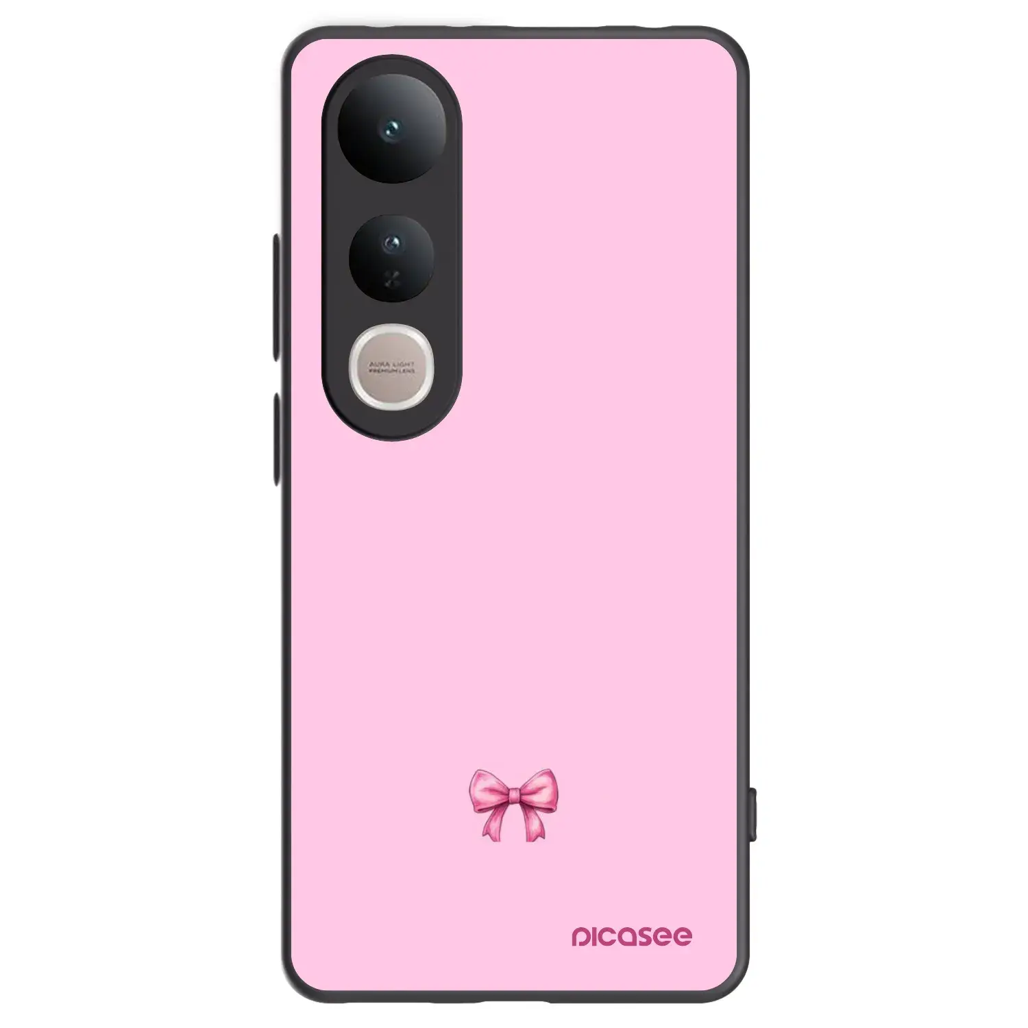 Silikonový černý obal pro Vivo V50 Lite 5G - Blush bow
