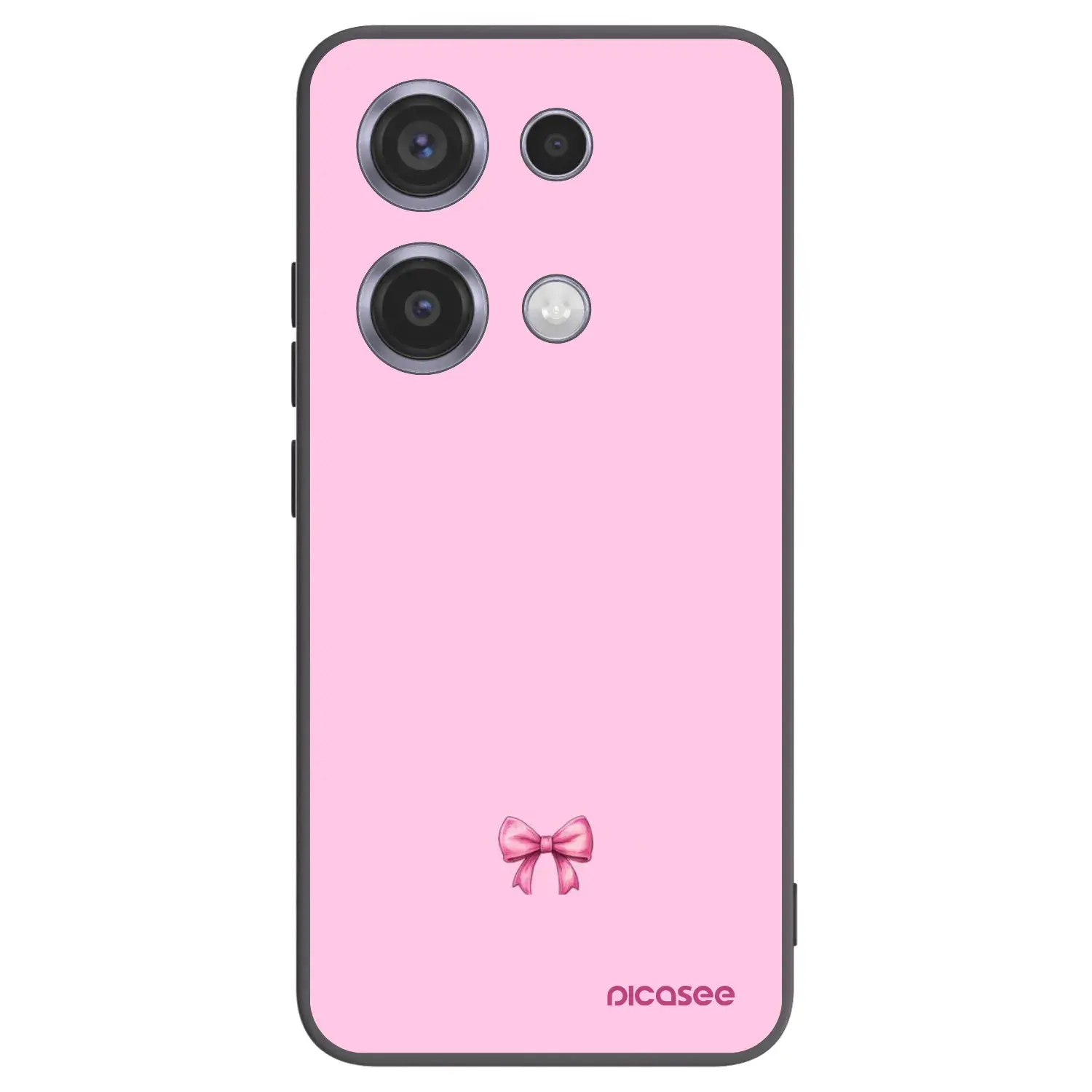 Silikonový černý obal pro Xiaomi Redmi Note 14S - Blush bow