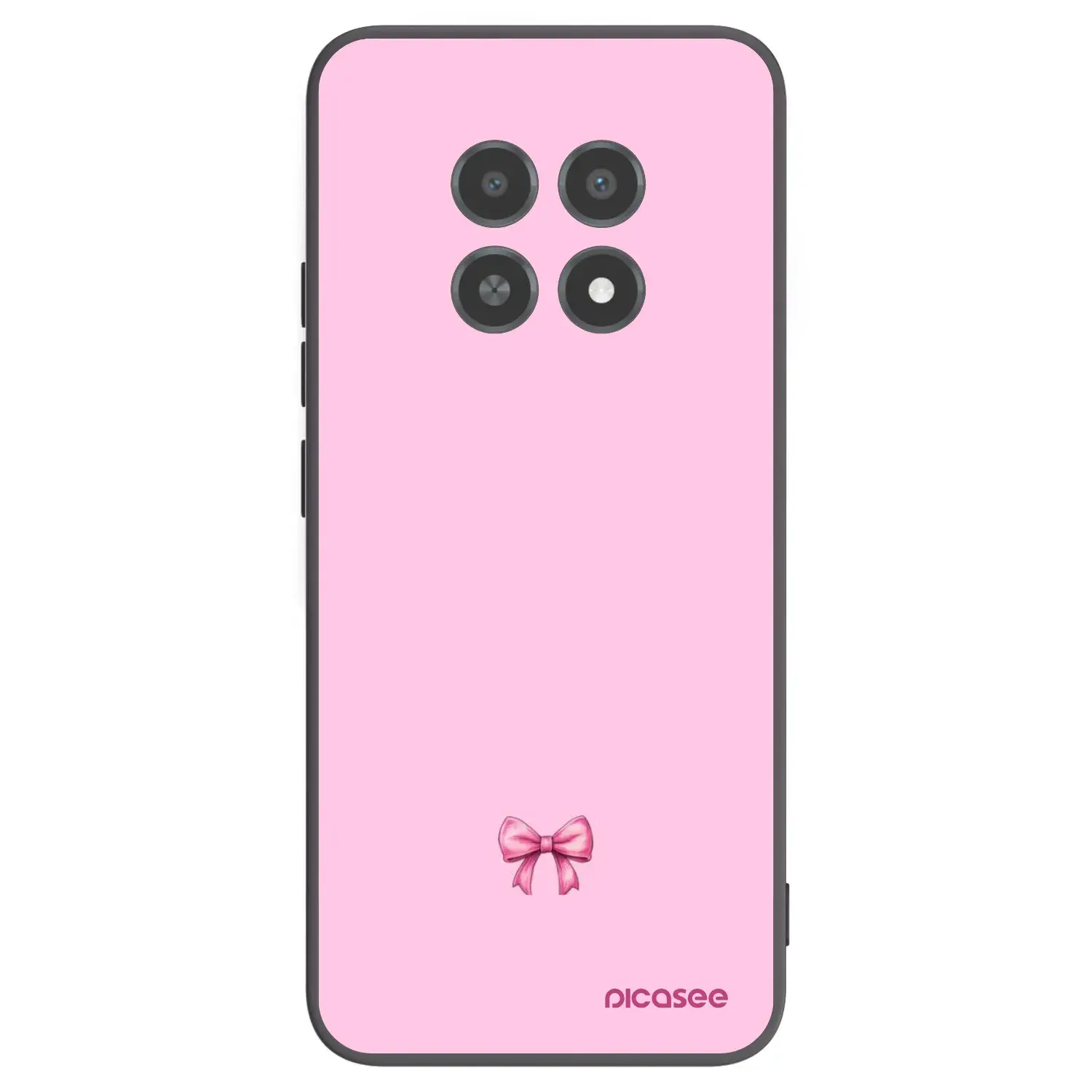 Silikonový černý obal pro Realme 12X - Blush bow