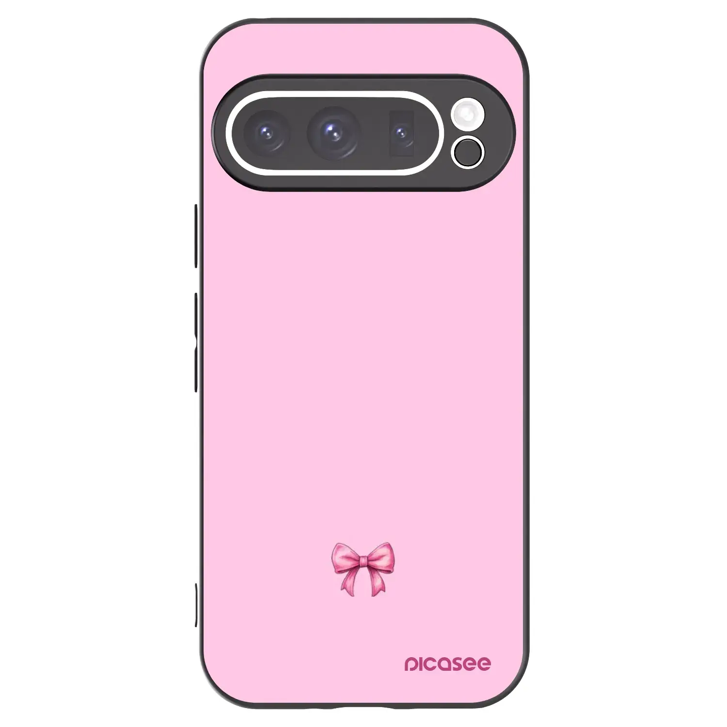 Silikonový černý obal pro Google Pixel 9 Pro XL - Blush bow