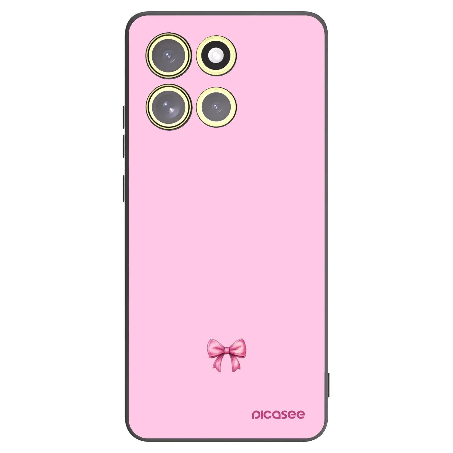 Silikonový černý obal pro Motorola Moto G86 5G - Blush bow