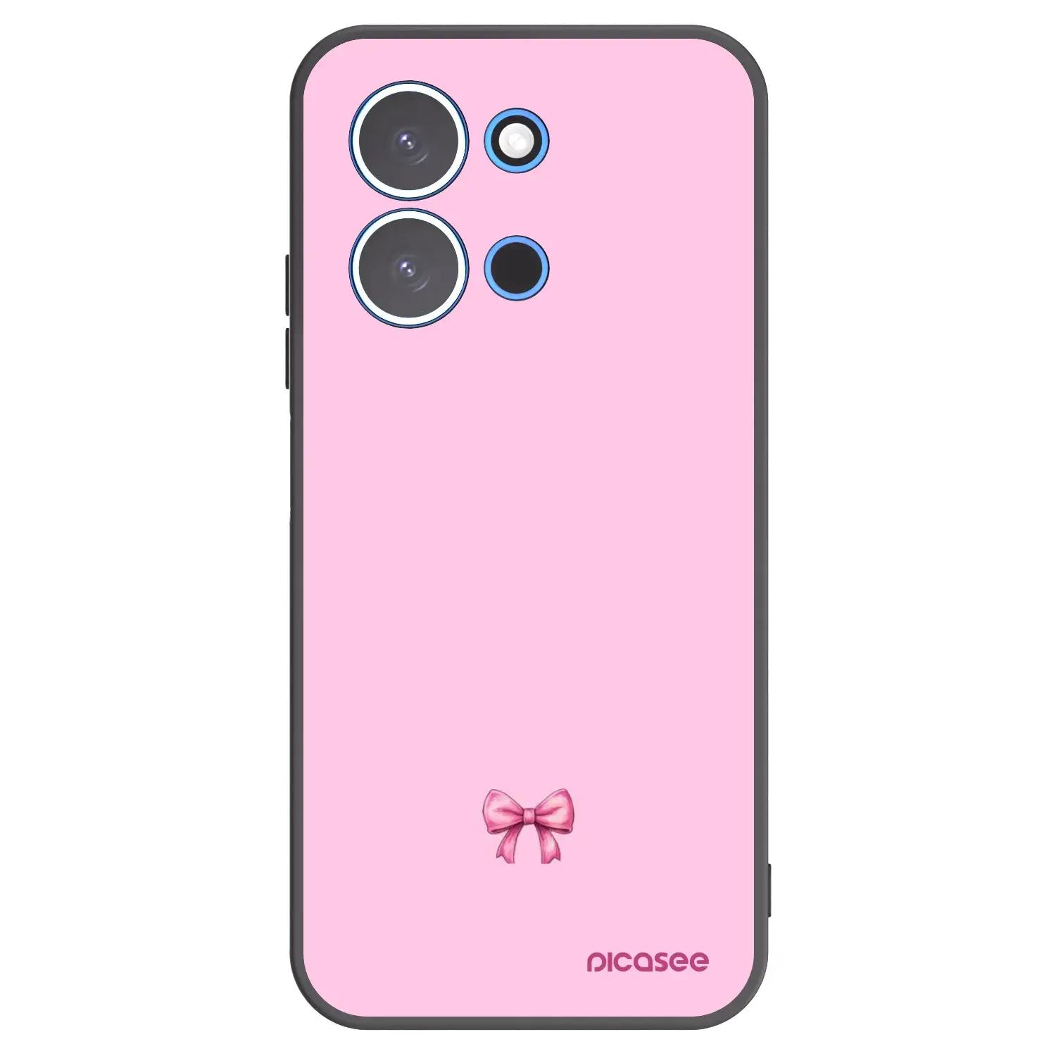 Silikonový černý obal pro Xiaomi Redmi 15C 4G - Blush bow