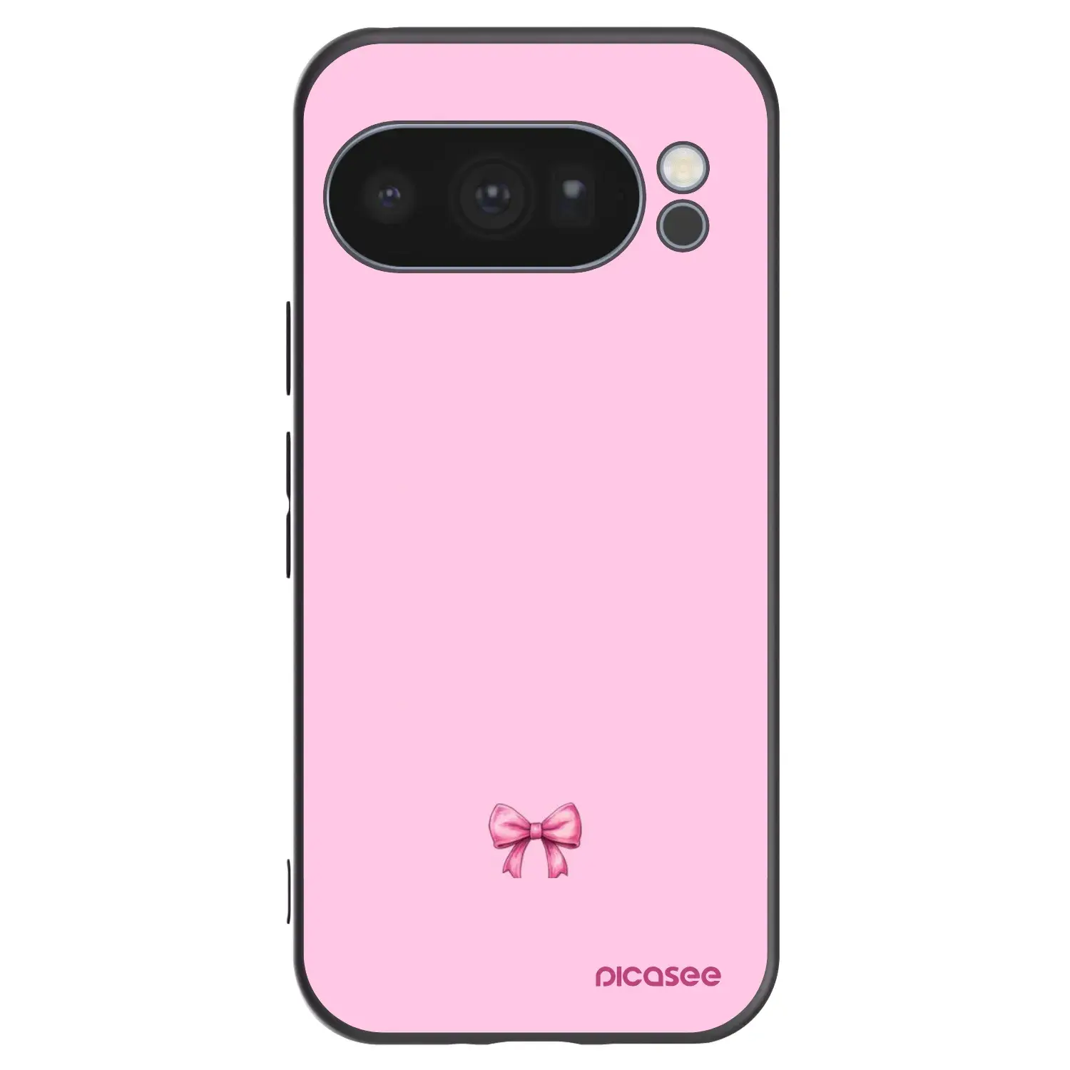 Silikonový černý obal pro Google Pixel 10 Pro - Blush bow