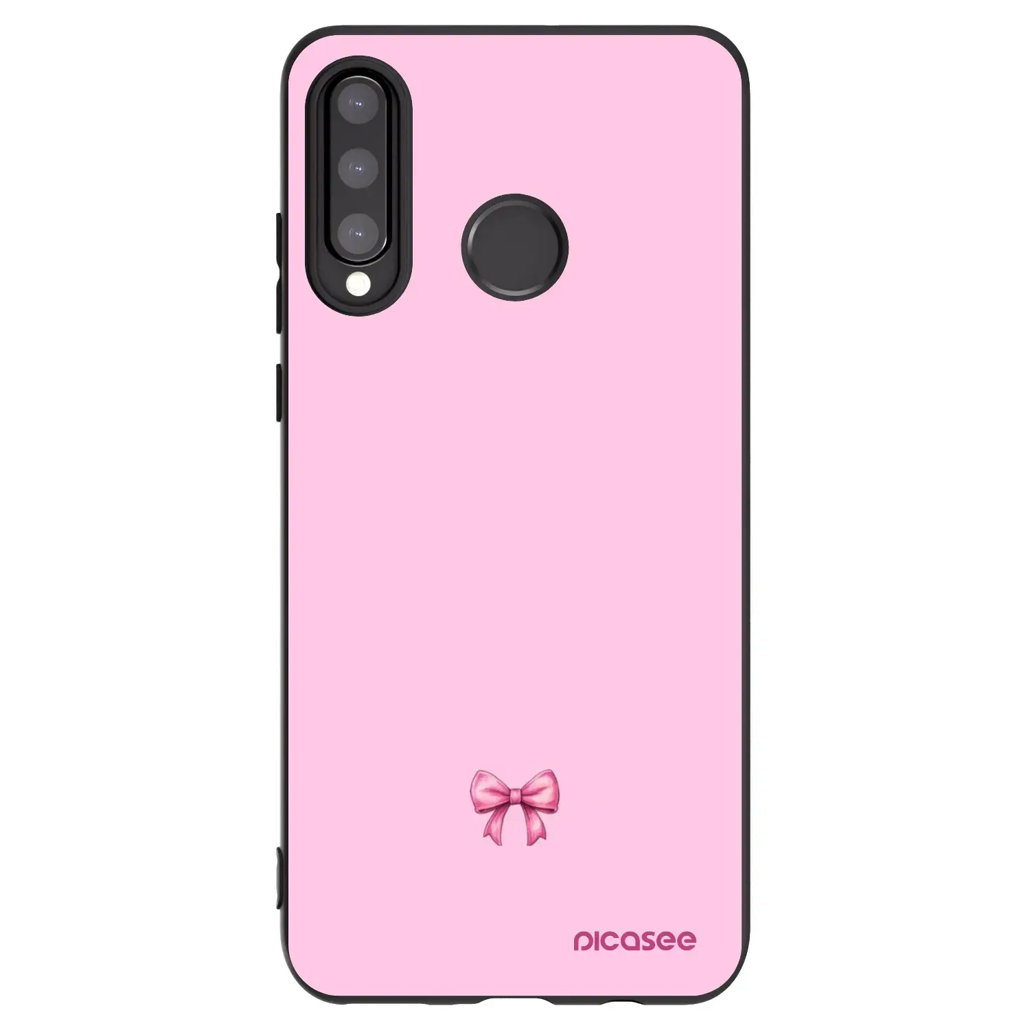 Silikonový černý obal pro Huawei P30 Lite - Blush bow