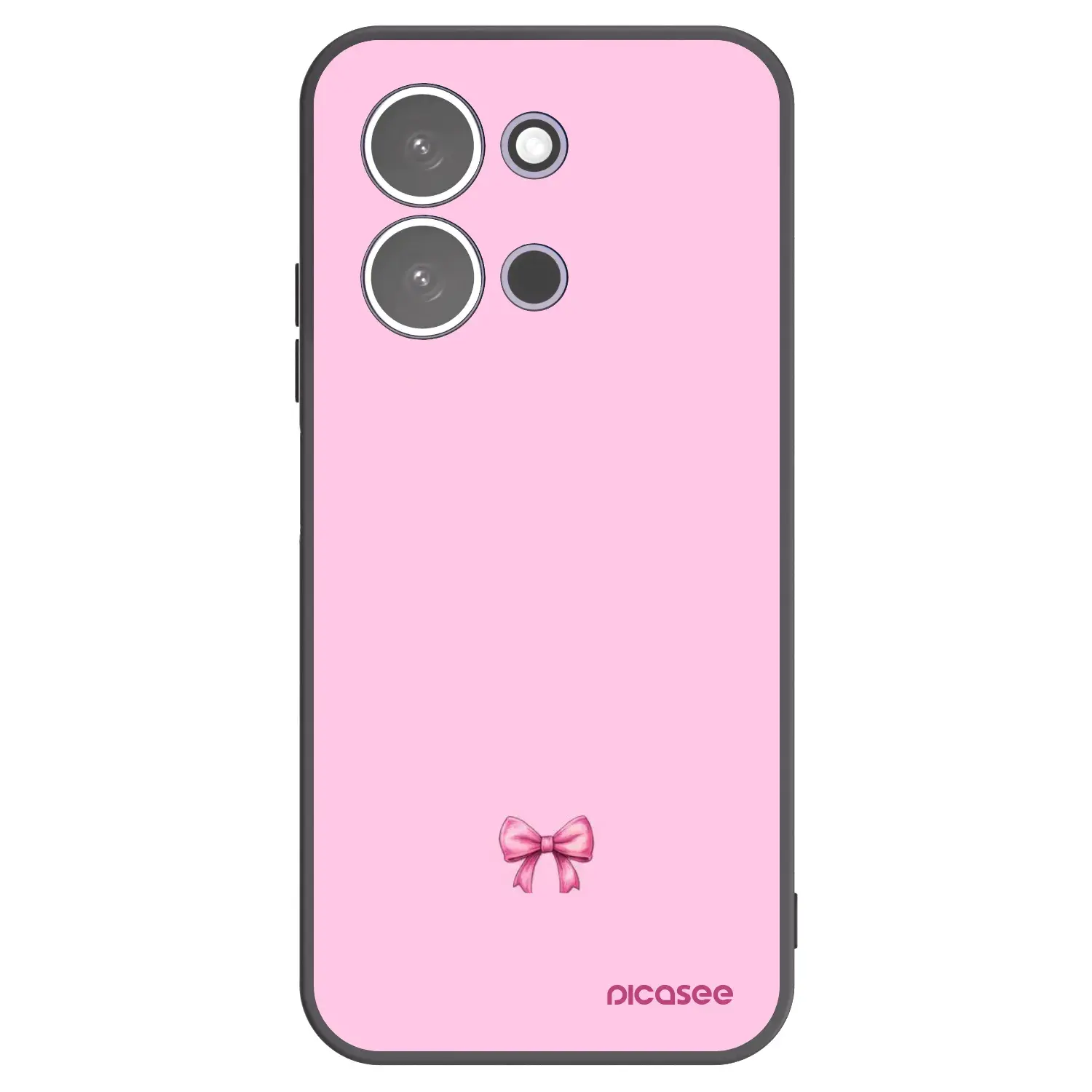 Silikonový černý obal pro Xiaomi Redmi 15C 5G - Blush bow