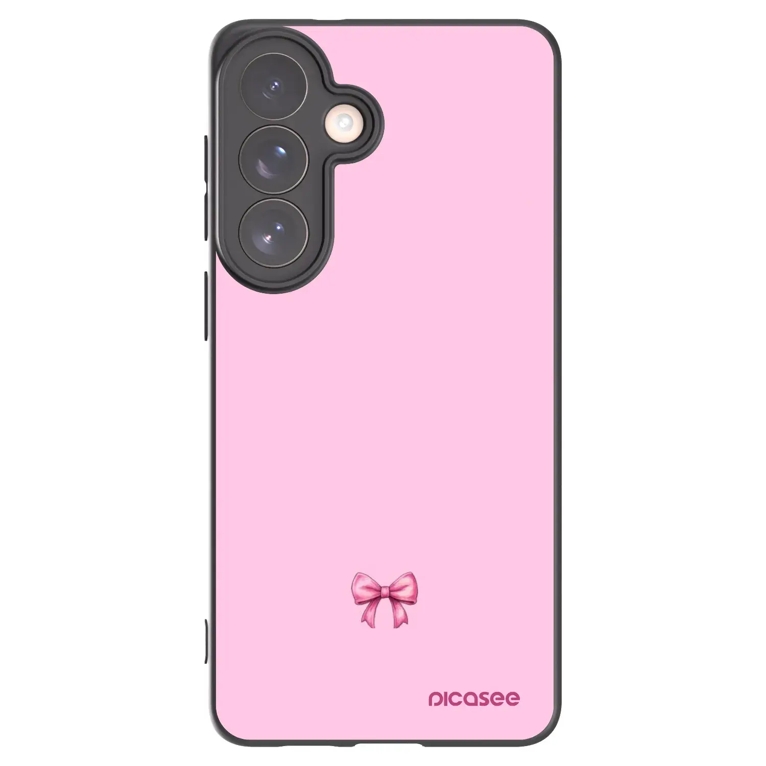 Silikonový černý obal pro Samsung Galaxy S26+ - Blush bow