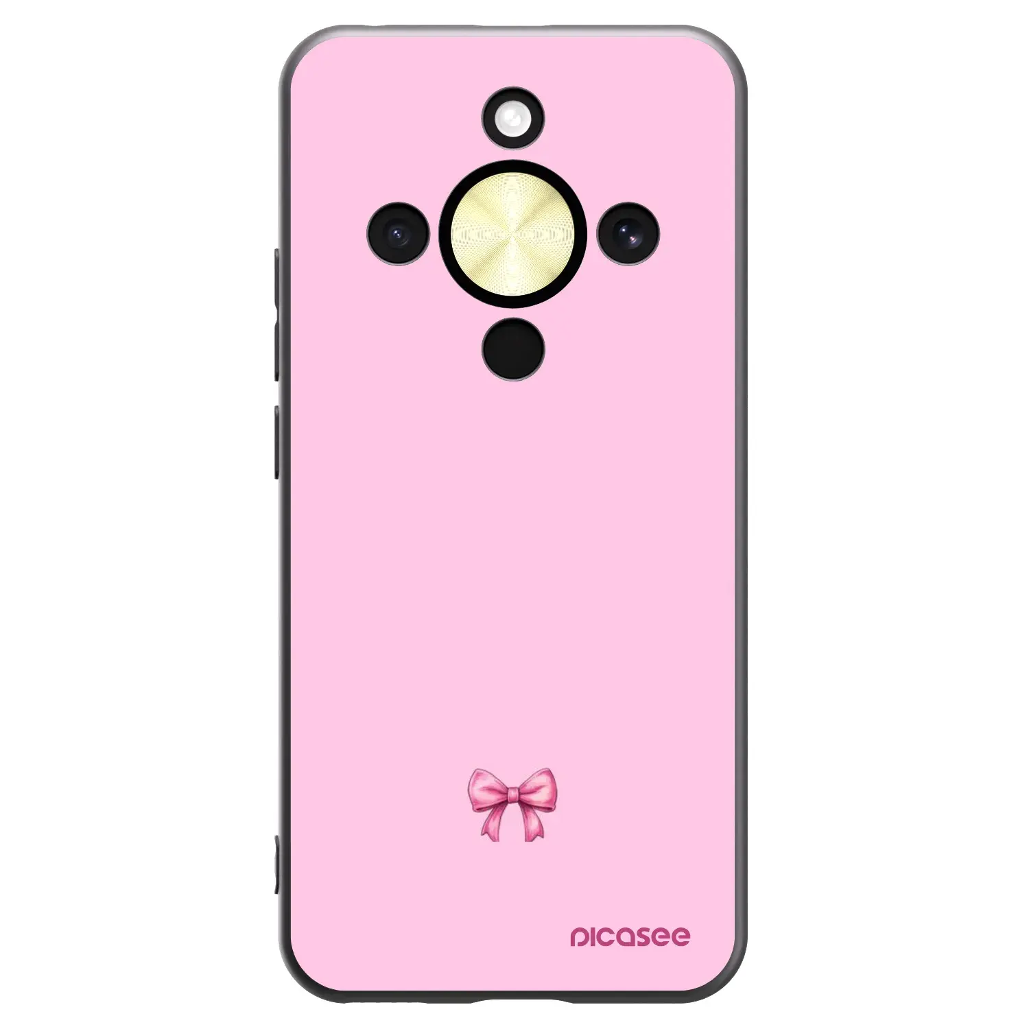 Silikonový černý obal pro Honor Magic8 Lite 5G - Blush bow