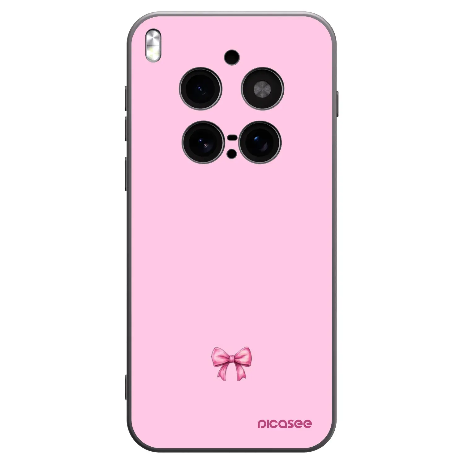 Silikonový černý obal pro Vivo X300 Pro - Blush bow