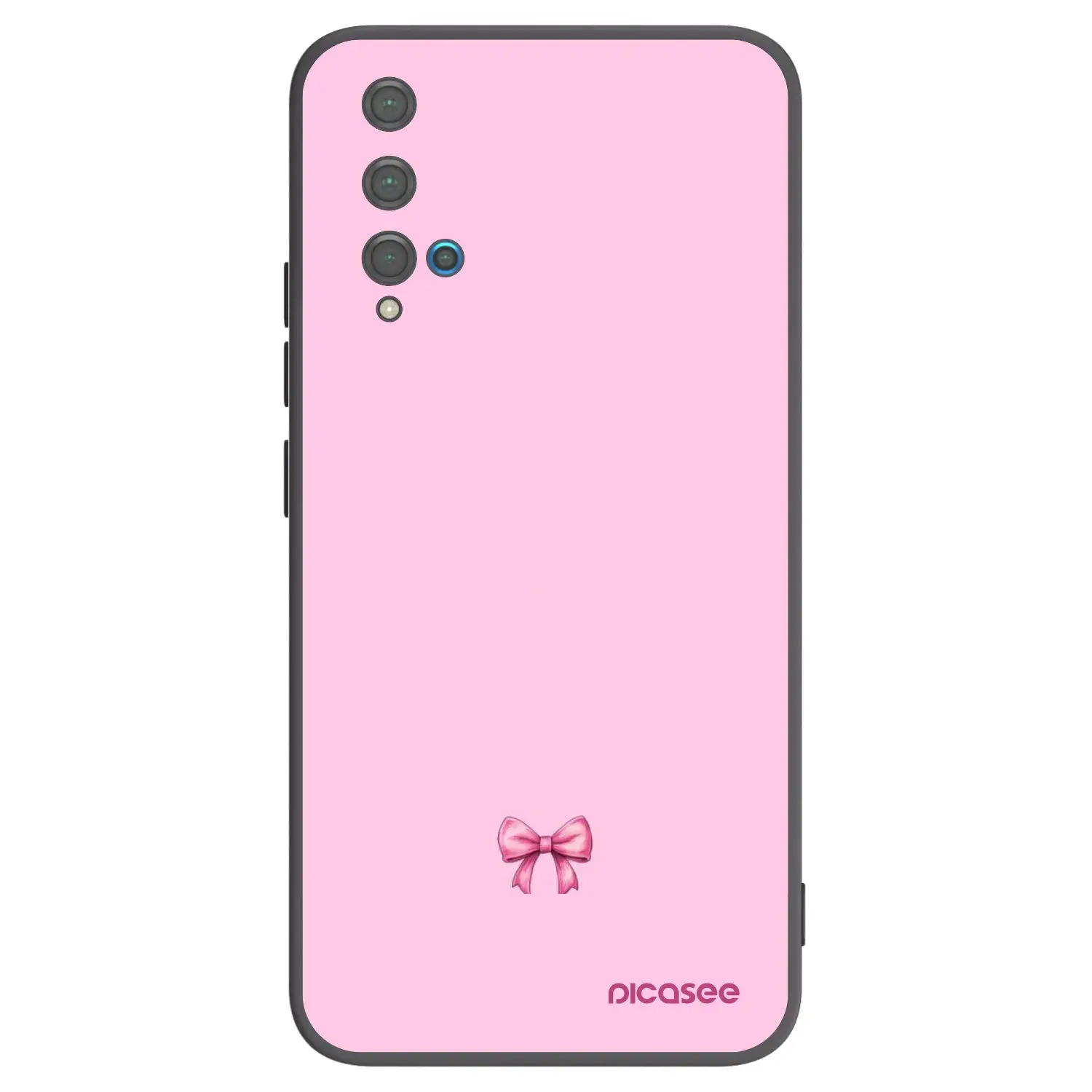 Silikonový černý obal pro Huawei Nova 5T - Blush bow