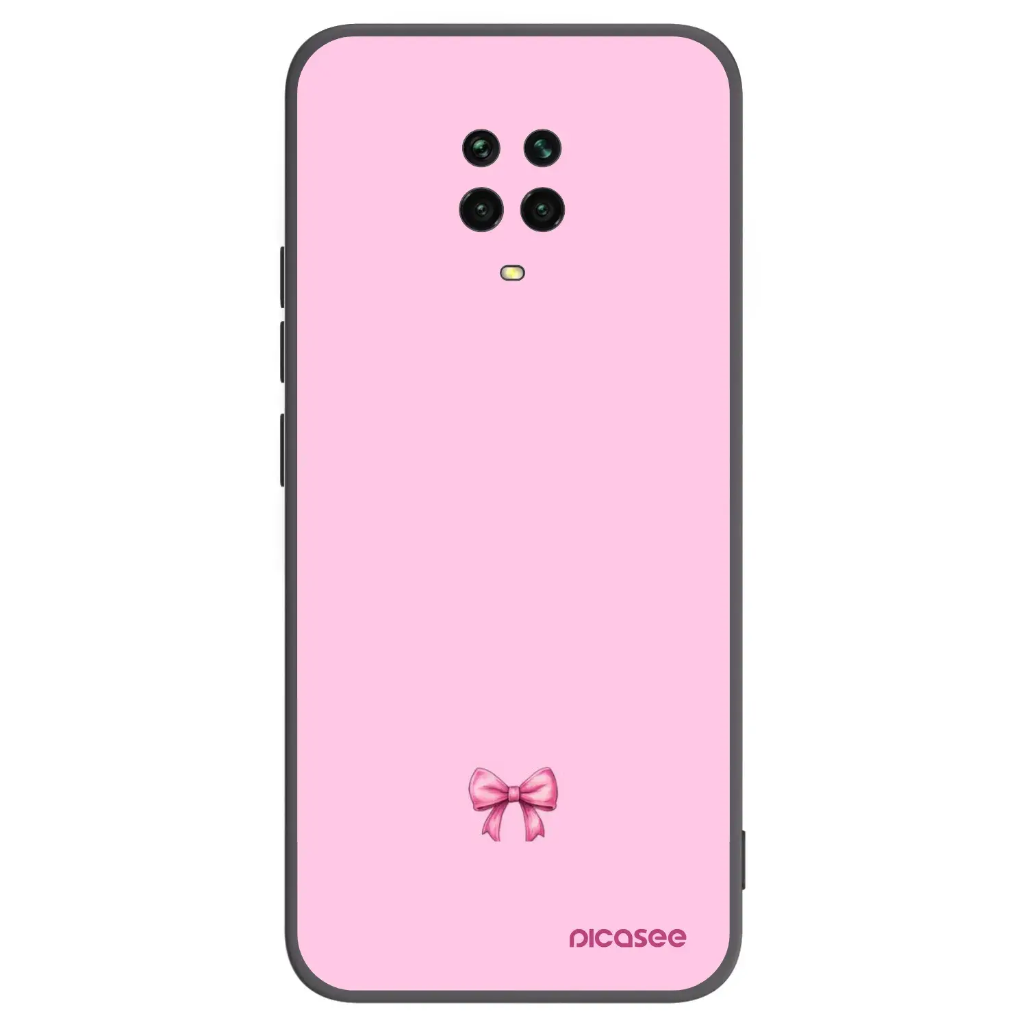 Silikonový černý obal pro Xiaomi Redmi Note 9 Pro - Blush bow