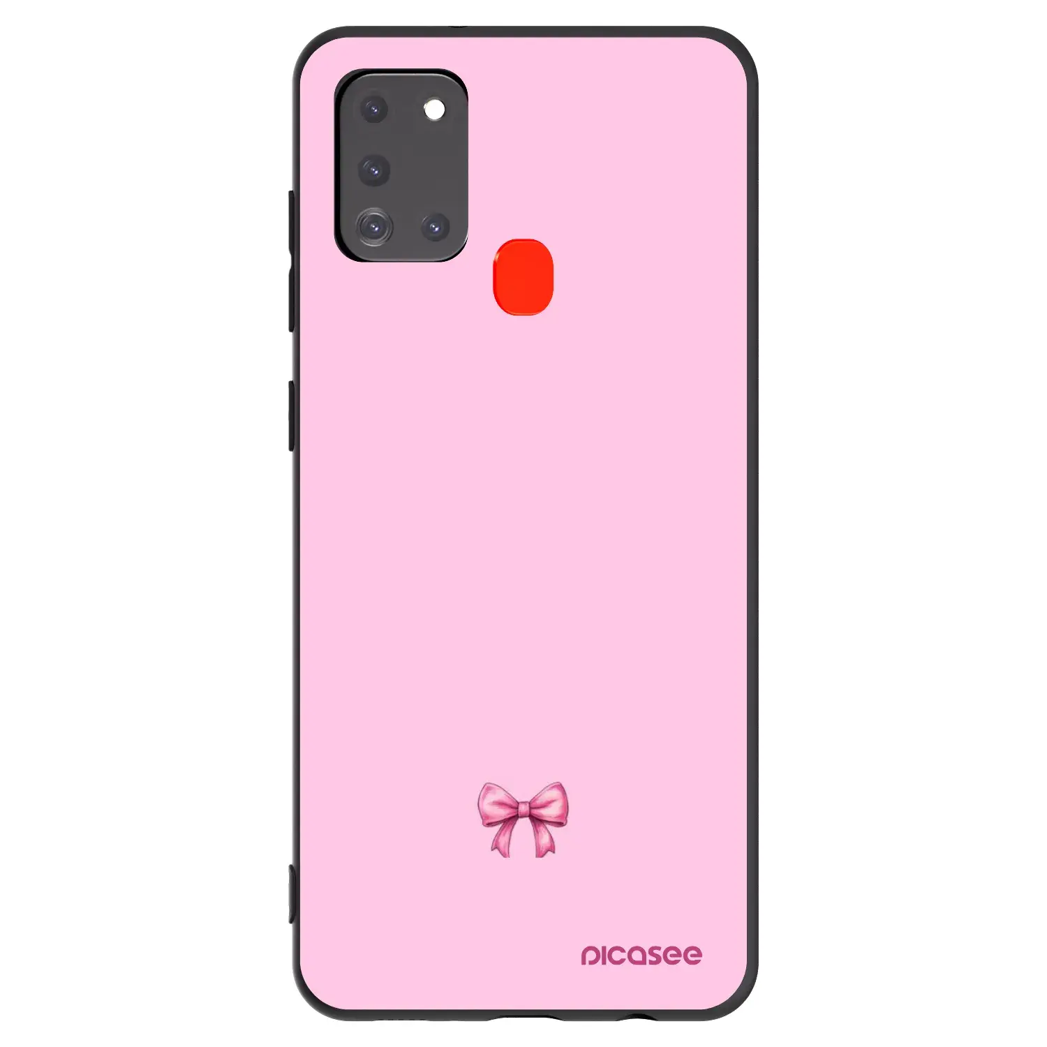 Silikonový černý obal pro Samsung Galaxy A21s - Blush bow