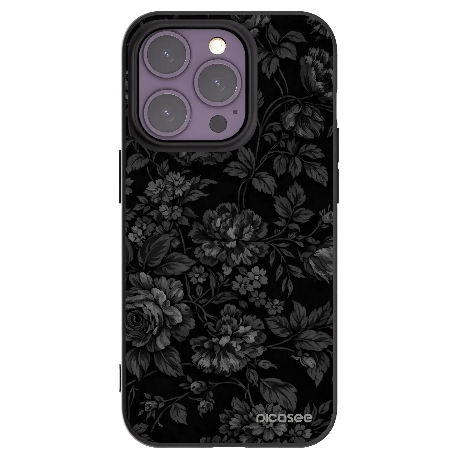 Silikonový černý obal pro Apple iPhone 14 Pro - Dark Romance