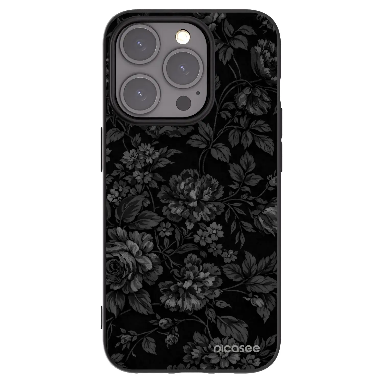 Silikonový černý obal pro Apple iPhone 15 Pro - Dark Romance