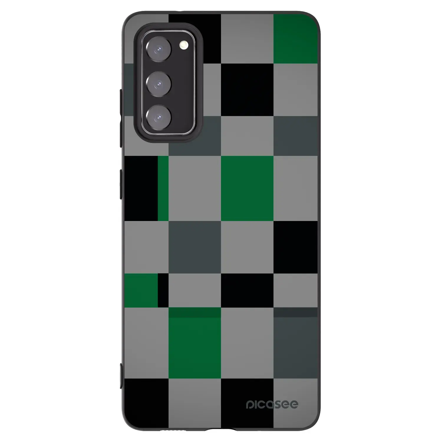 Silikonový černý obal pro Samsung Galaxy S20 FE - Block Grid