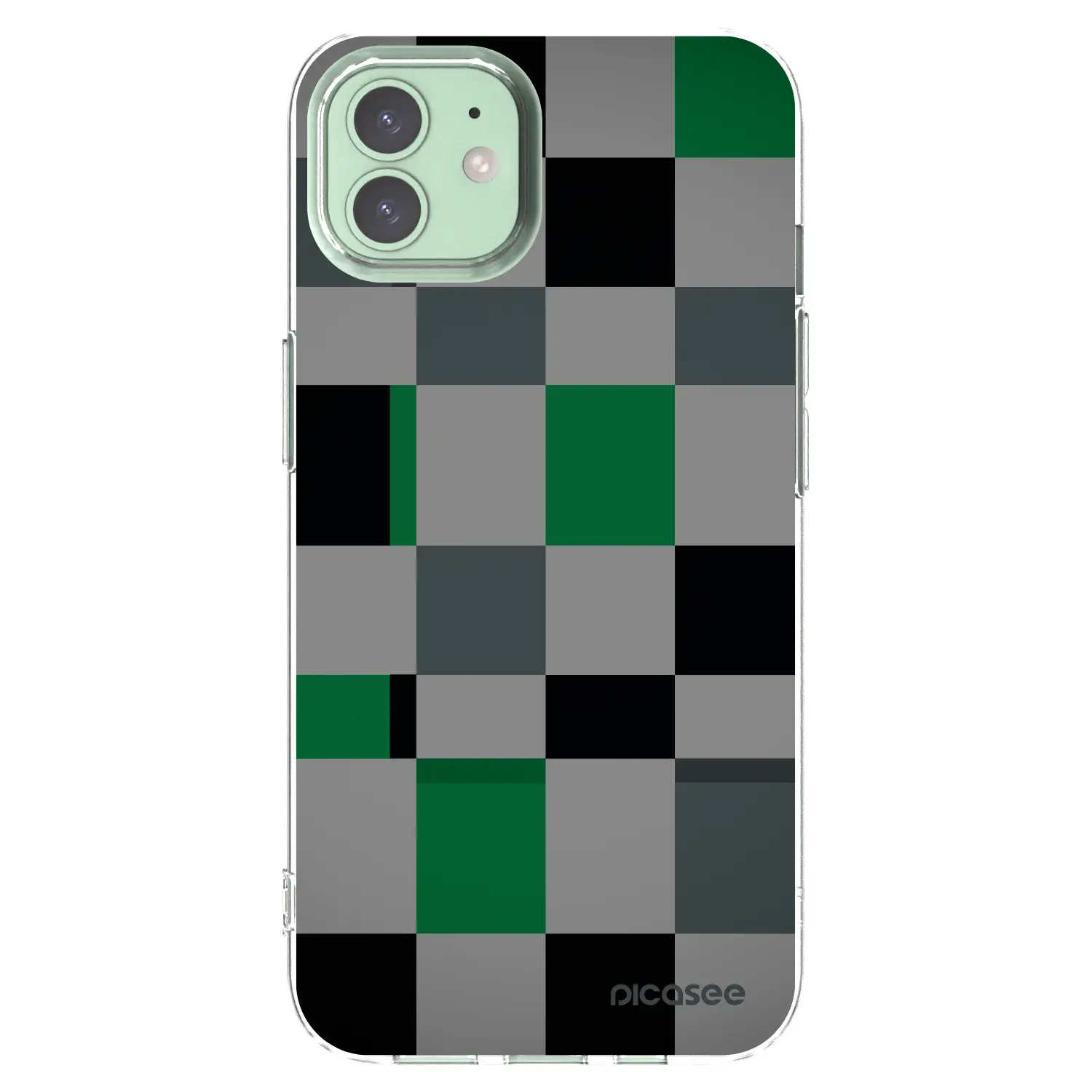 Silikonový průhledný obal pro Apple iPhone 12 - Block Grid