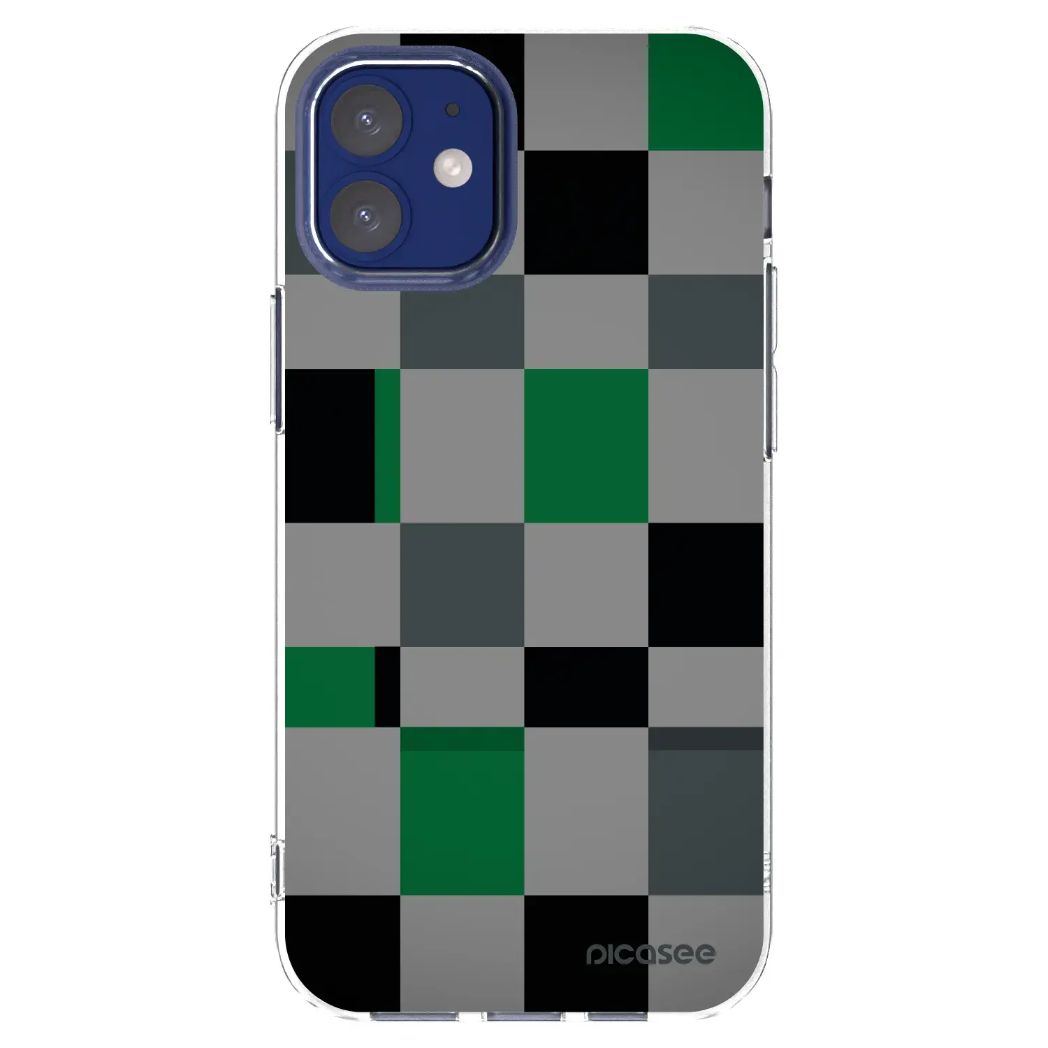 Silikonový průhledný obal pro Apple iPhone 12 mini - Block Grid