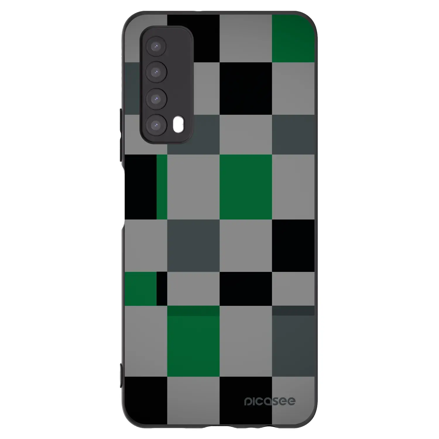 Silikonový černý obal pro Huawei P Smart 2021 - Block Grid