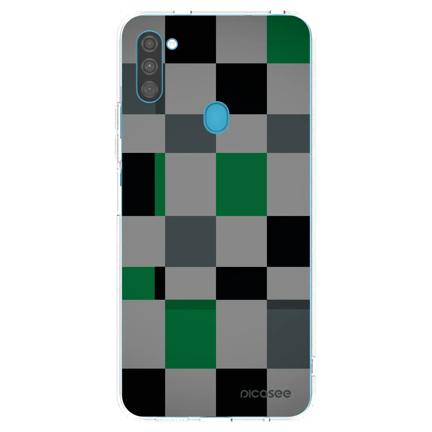 Silikonový průhledný obal pro Samsung Galaxy M11 - Block Grid