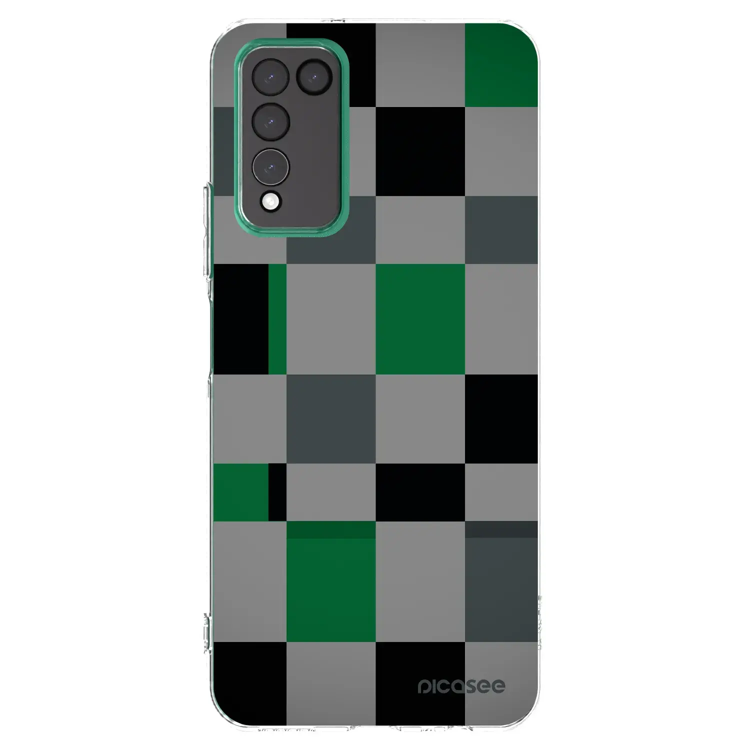 Silikonový průhledný obal pro Honor 10X Lite - Block Grid