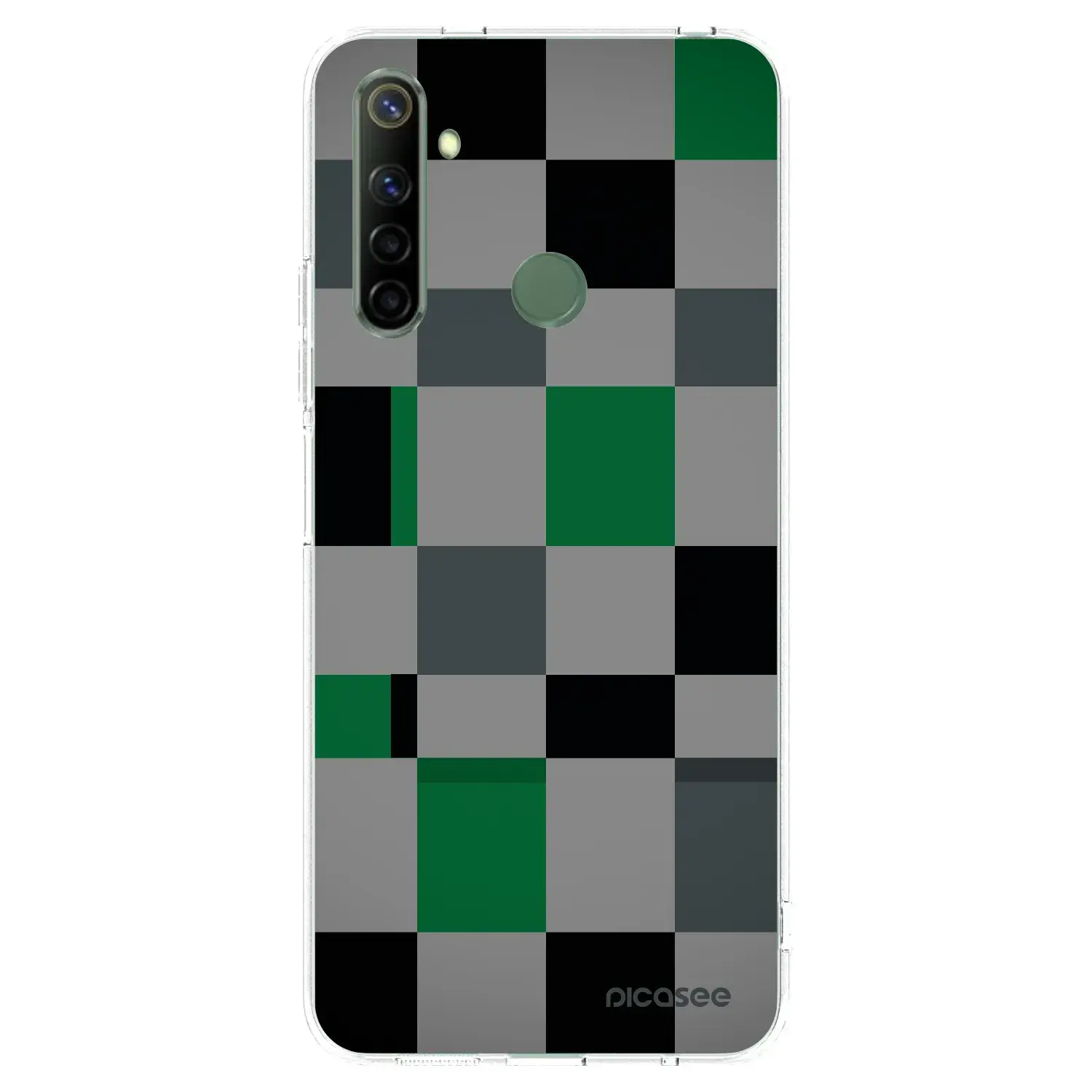 Silikonový průhledný obal pro Realme 6i - Block Grid