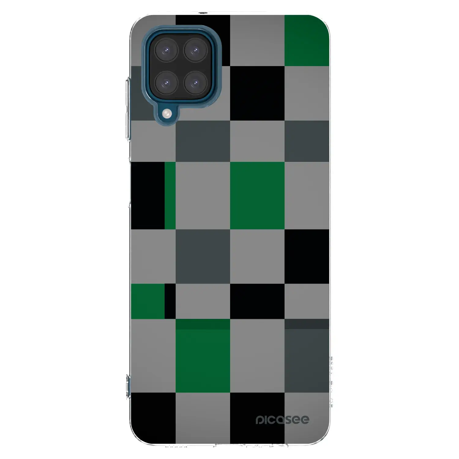 Silikonový průhledný obal pro Samsung Galaxy A12 A125F - Block Grid