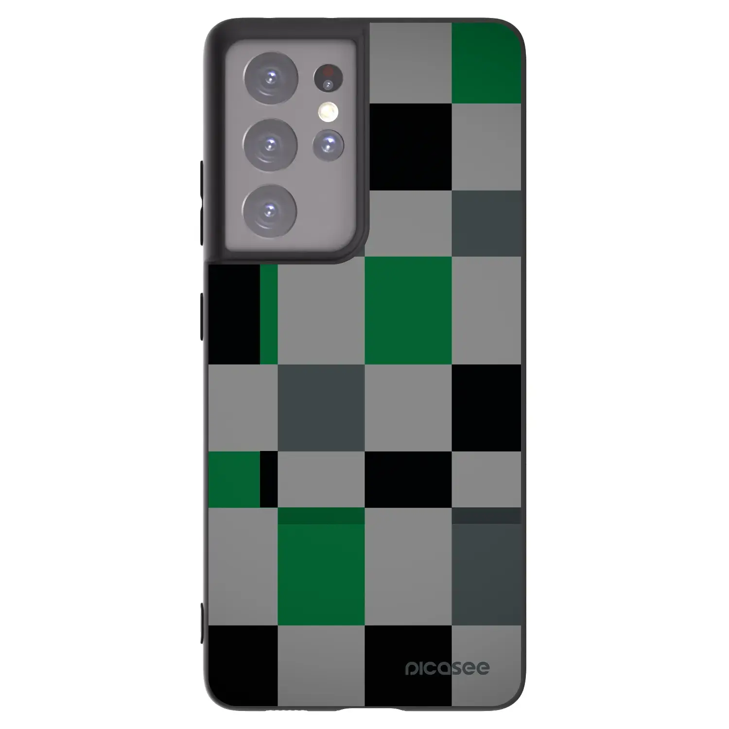 Silikonový černý obal pro Samsung Galaxy S21 Ultra 5G G998B - Block Grid